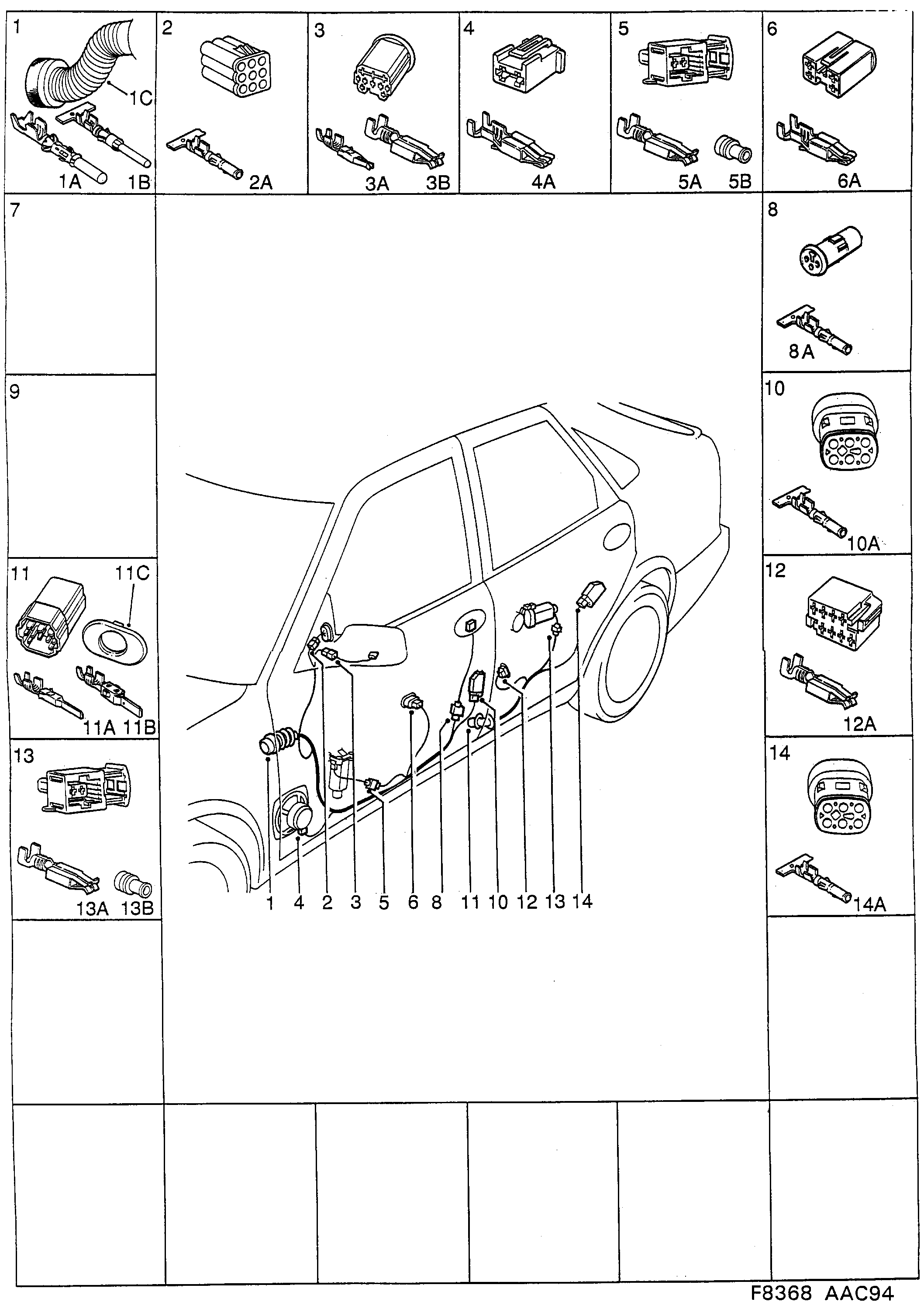 Saab 900 Doors diagram