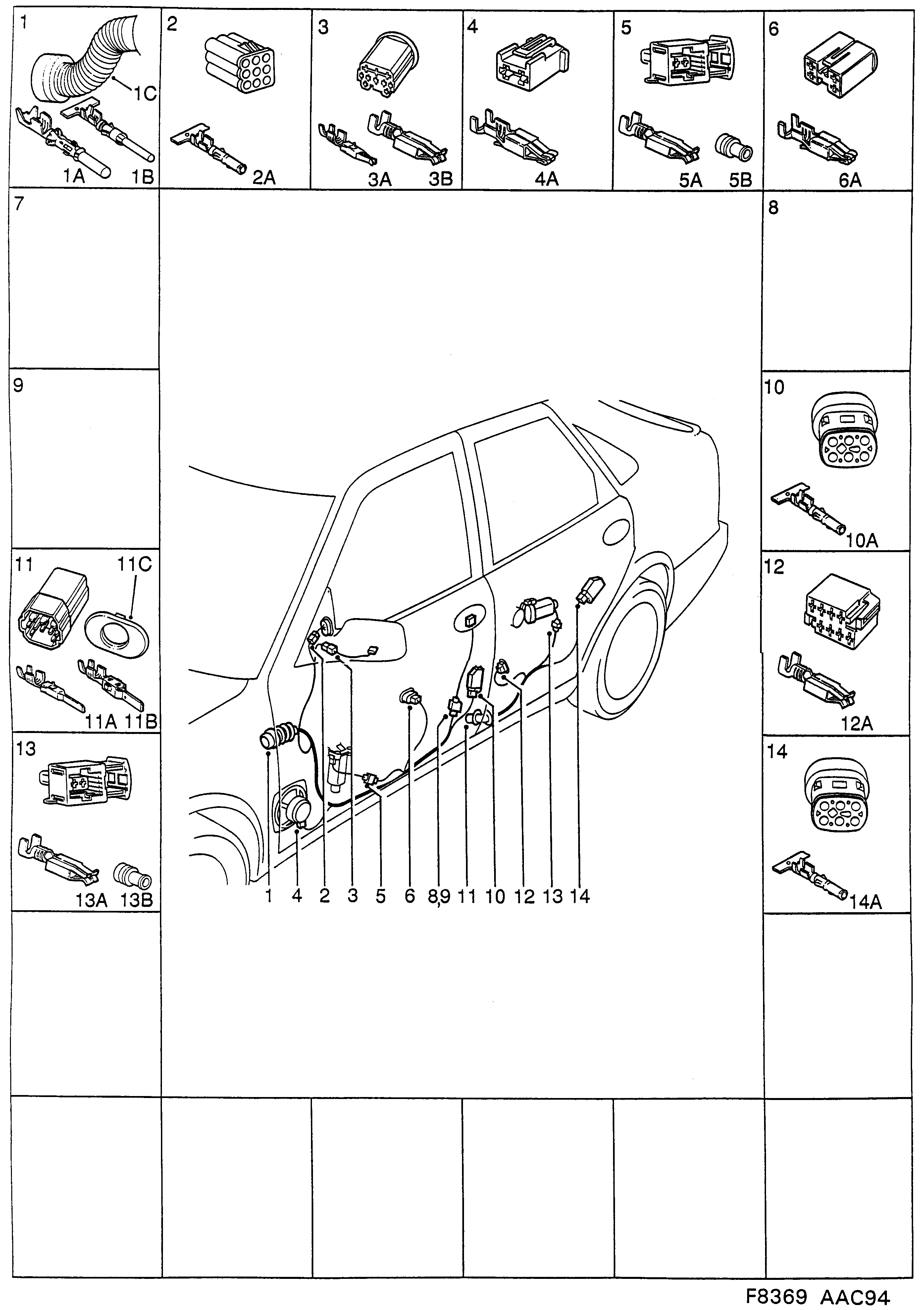 Saab 900 Doors diagram