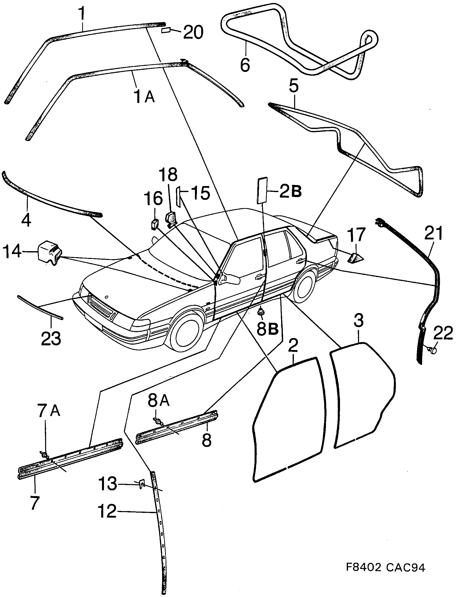 Saab 9000 Other sealings diagram