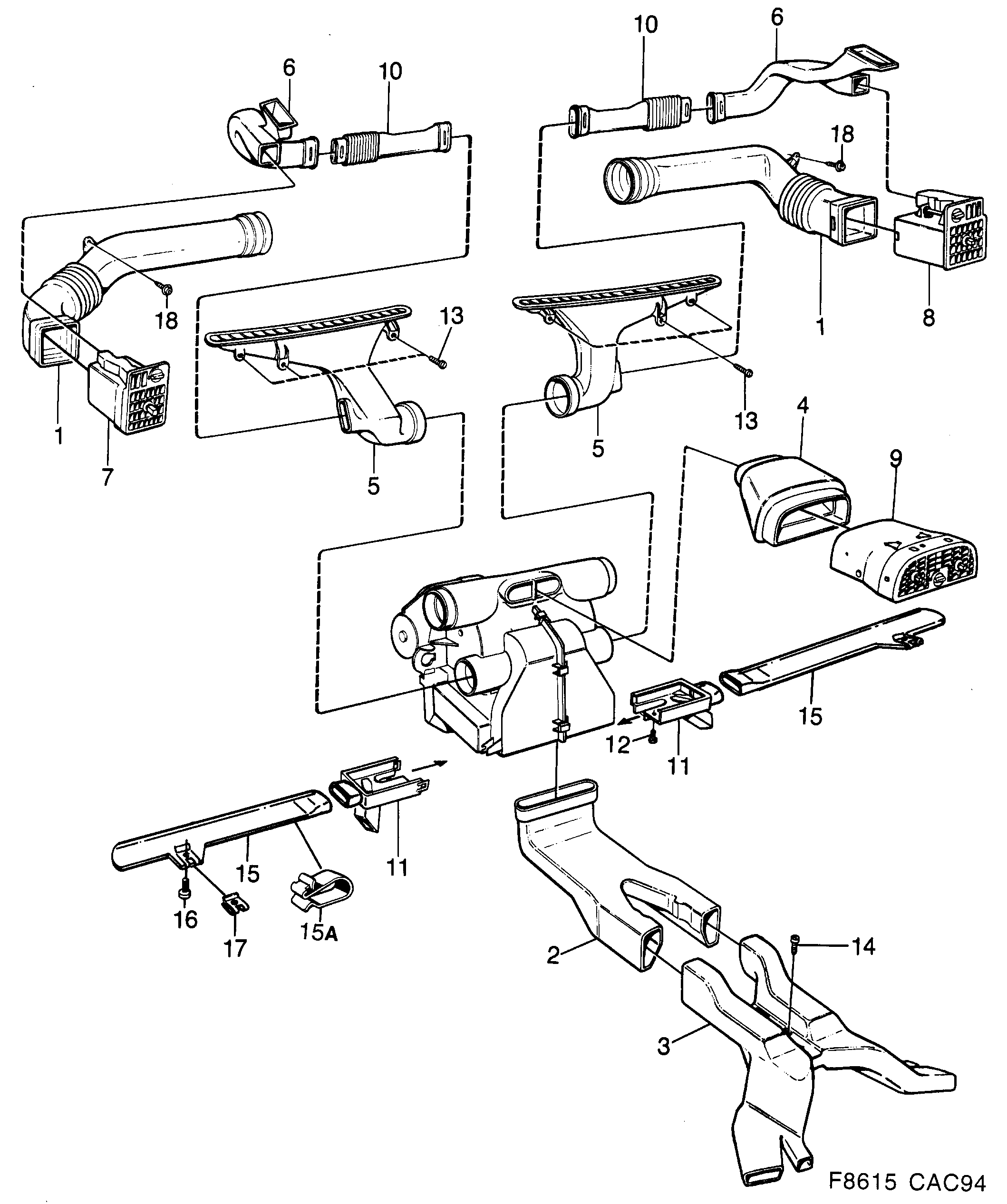 Saab 9000 Duct diagram