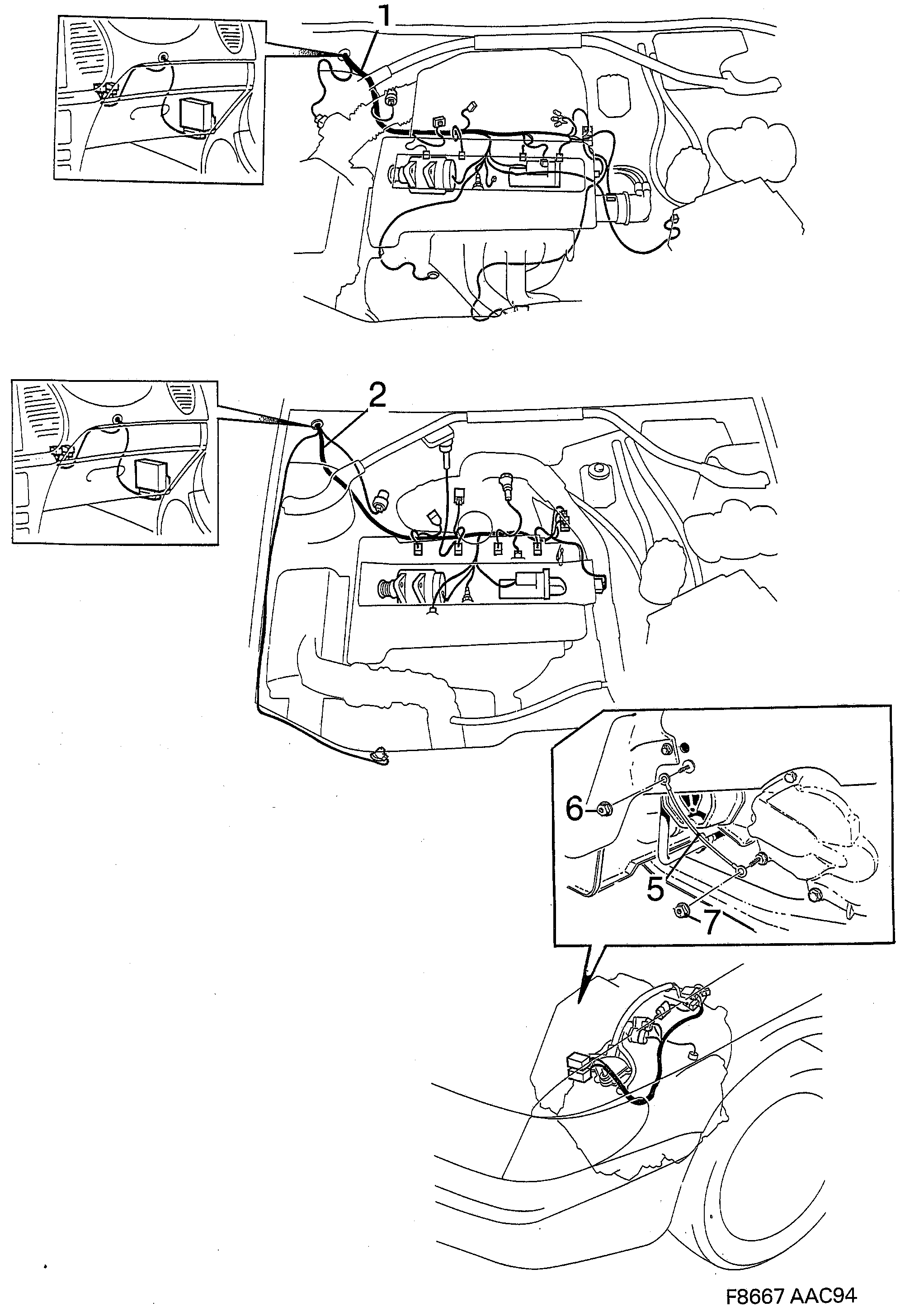 Saab 900 Motor, transmission diagram