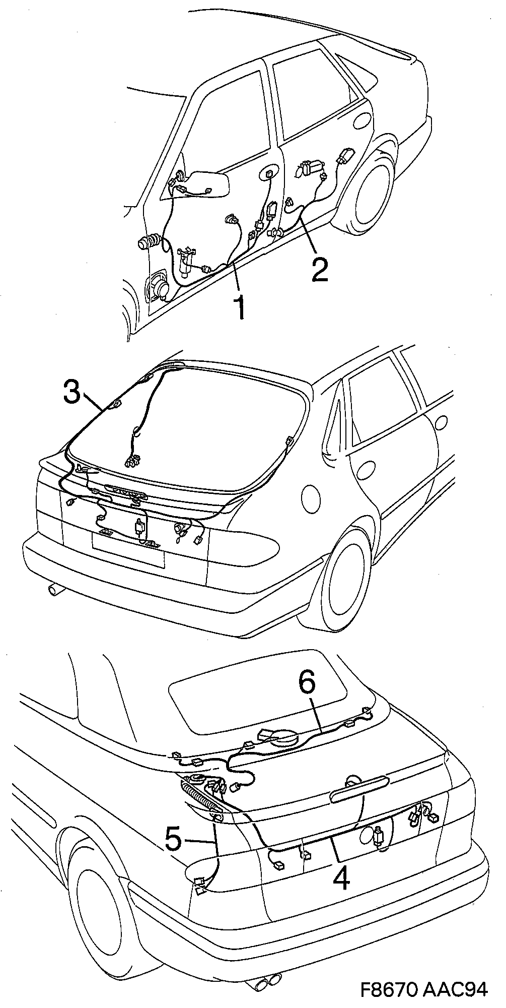 Saab 900 Doors diagram