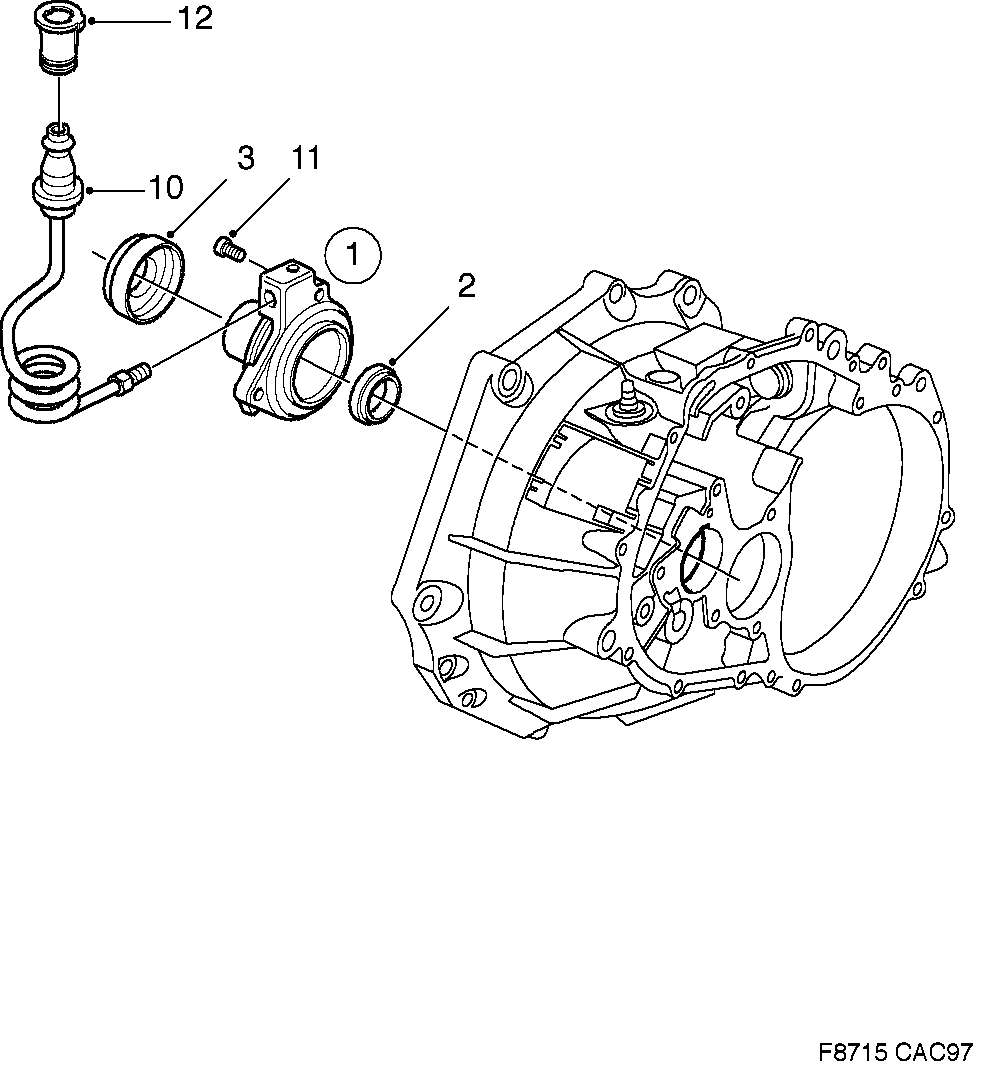 Saab 9-5 (9600) Slave cylinder diagram