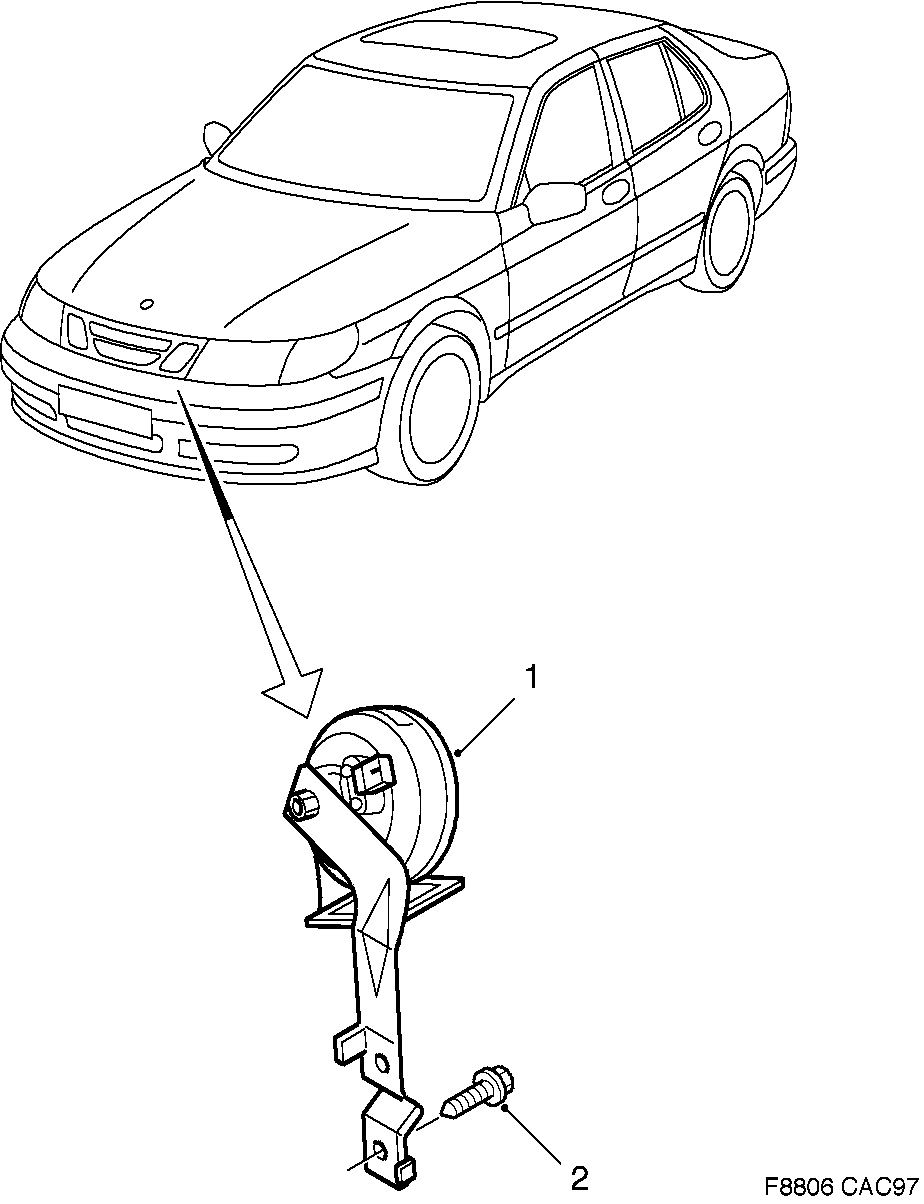 Saab 9-5 (9600) Horn diagram