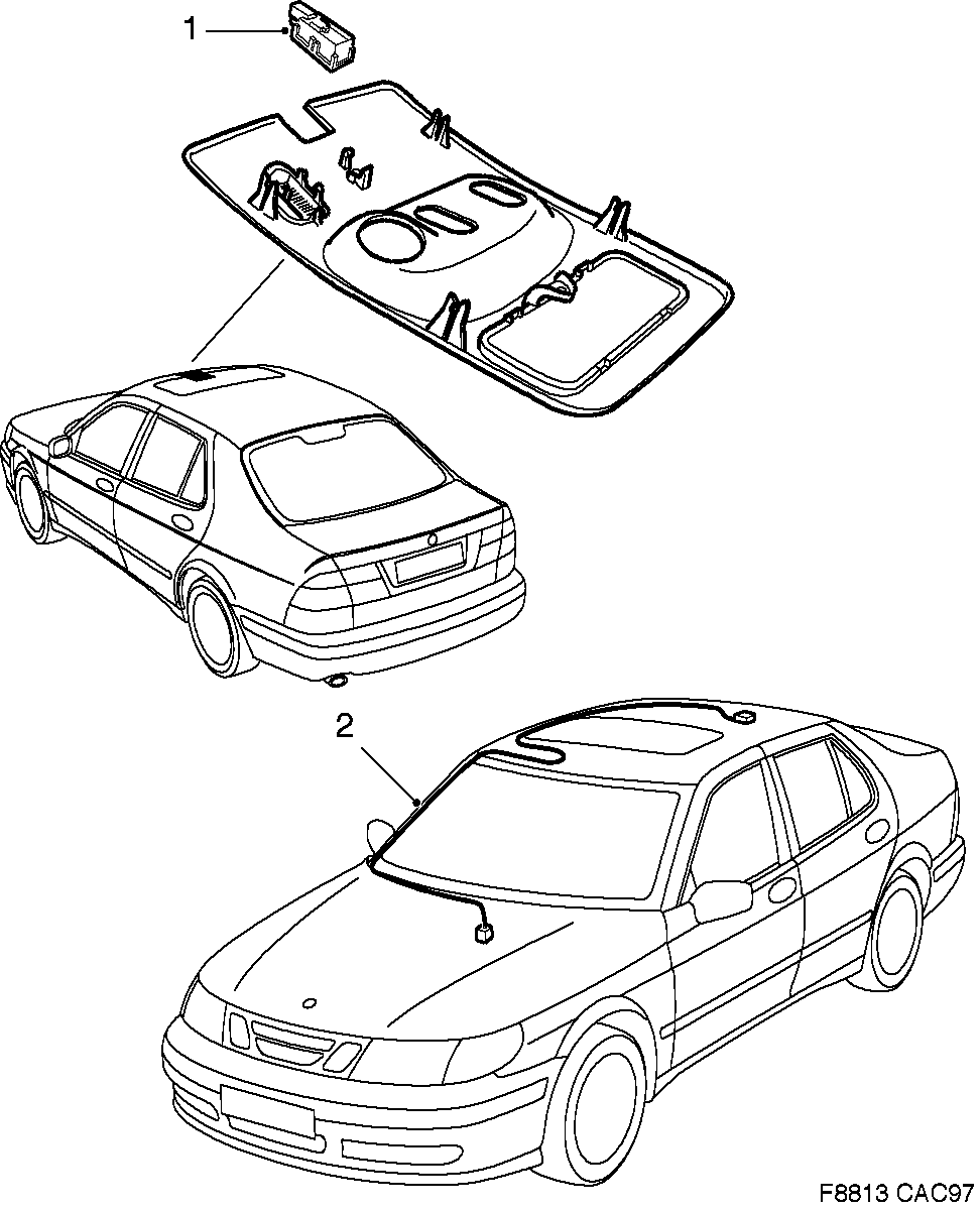 Saab 9-5 (9600) Telephone diagram