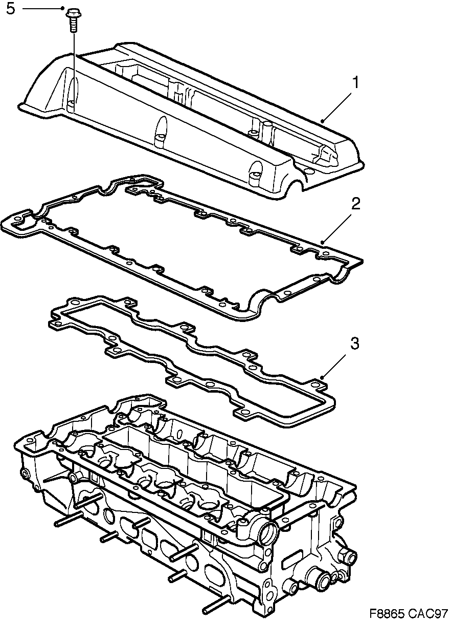 Saab 9-5 (9600) Valve cover diagram