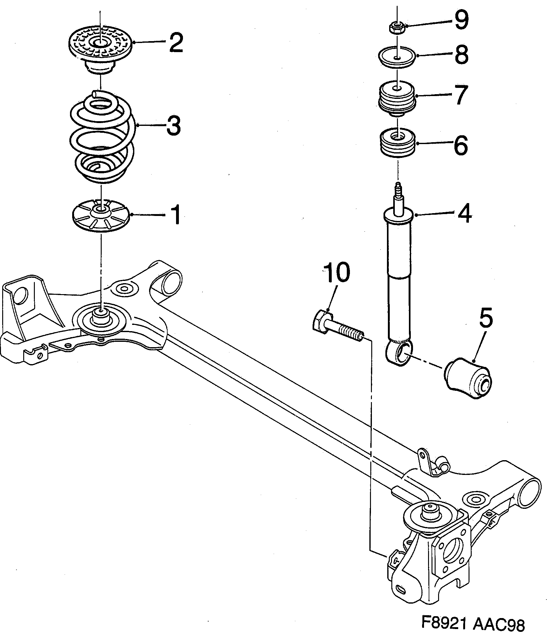 Saab 9-3 (9400) Rear suspension diagram