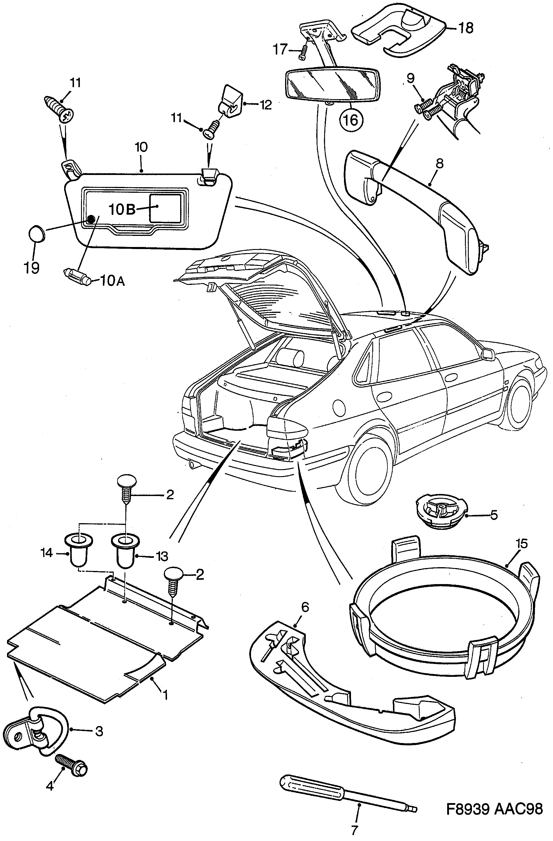 Saab 9-3 (9400) Other interior equipment diagram