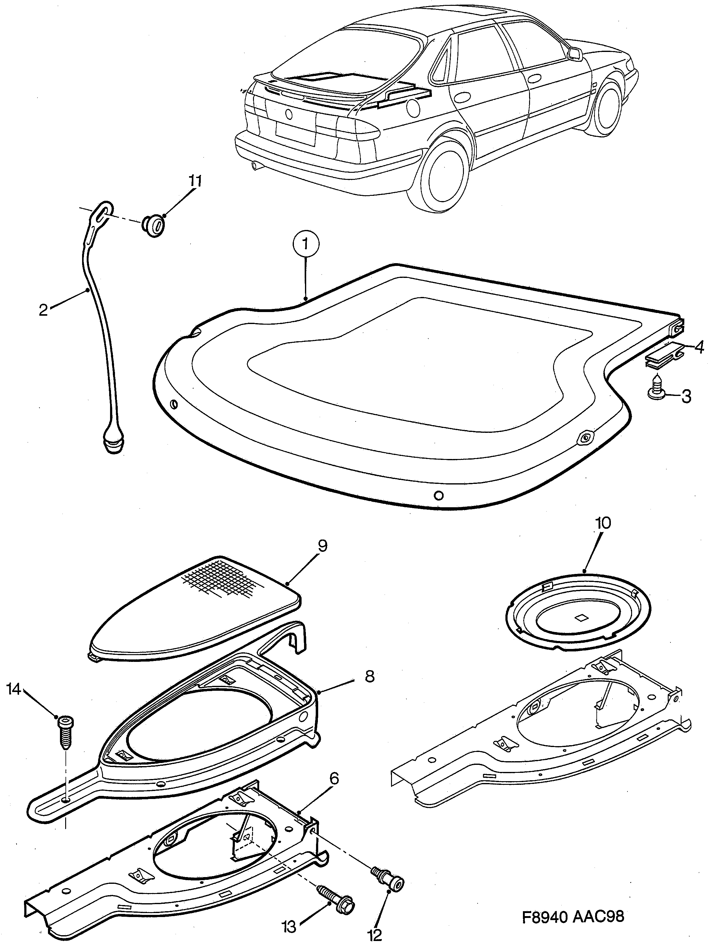 Saab 9-3 (9400) Shelf diagram