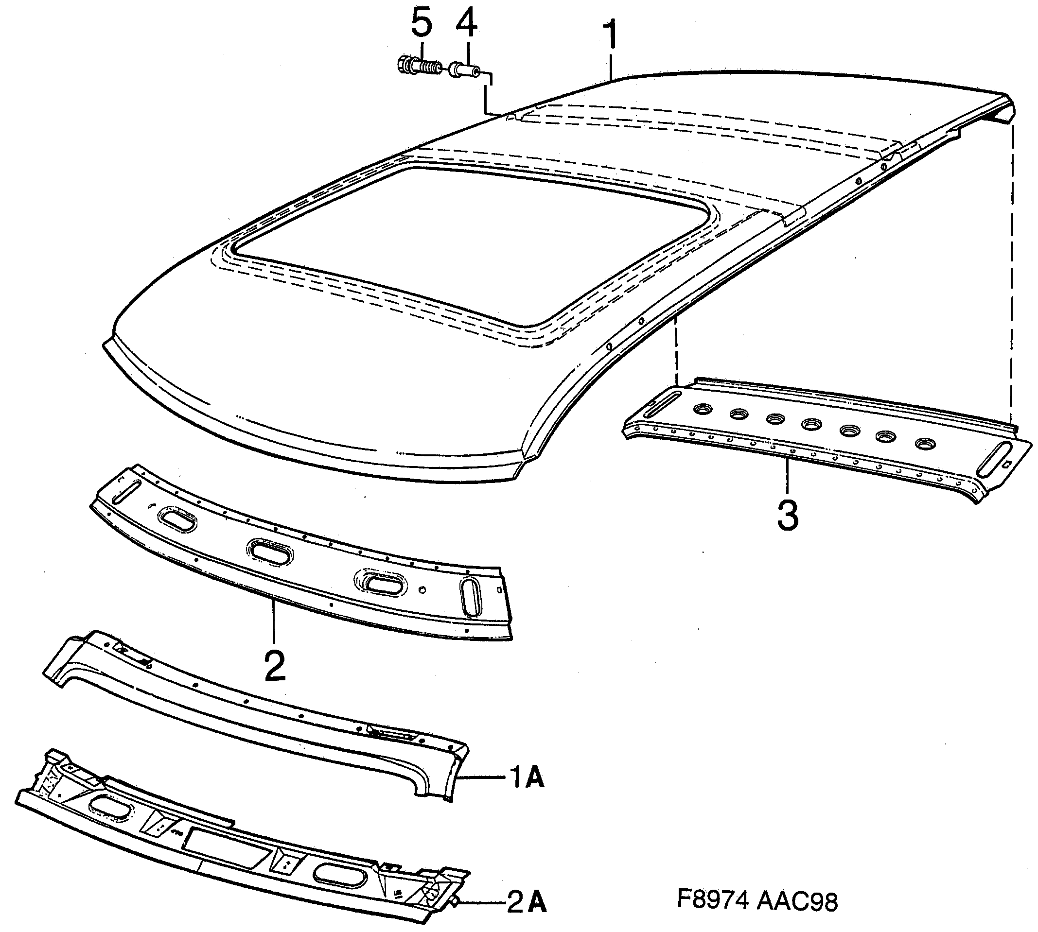 Saab 9-3 (9400) Roof diagram