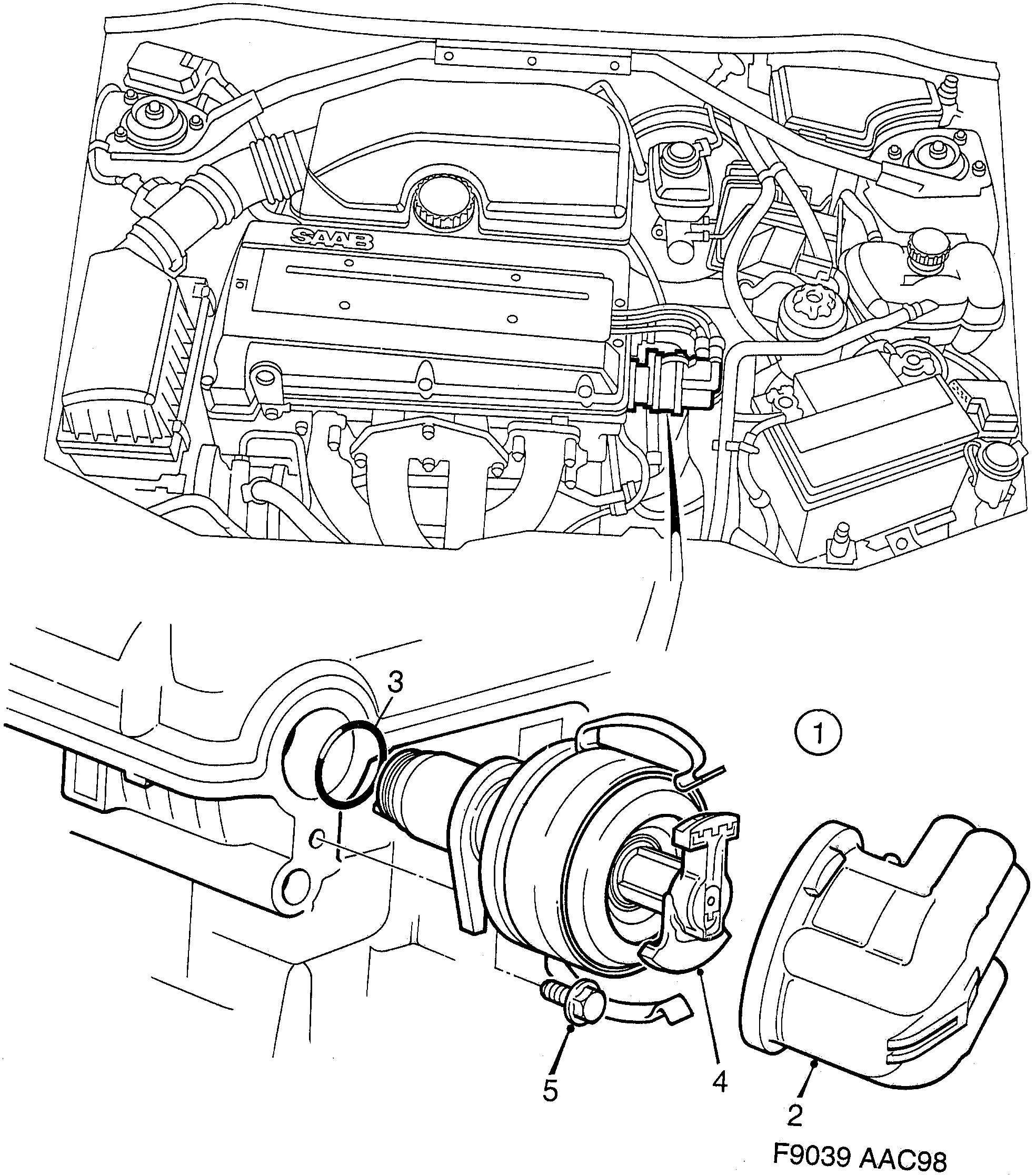 Saab 9-3 (9400) Ignition distributor diagram