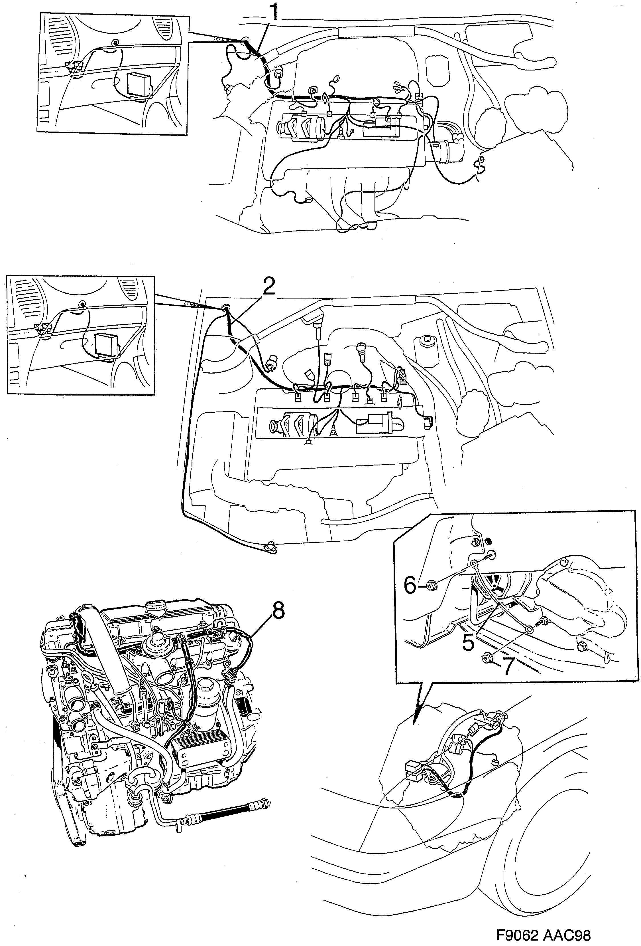 Saab 9-3 (9400) Motor, transmission diagram