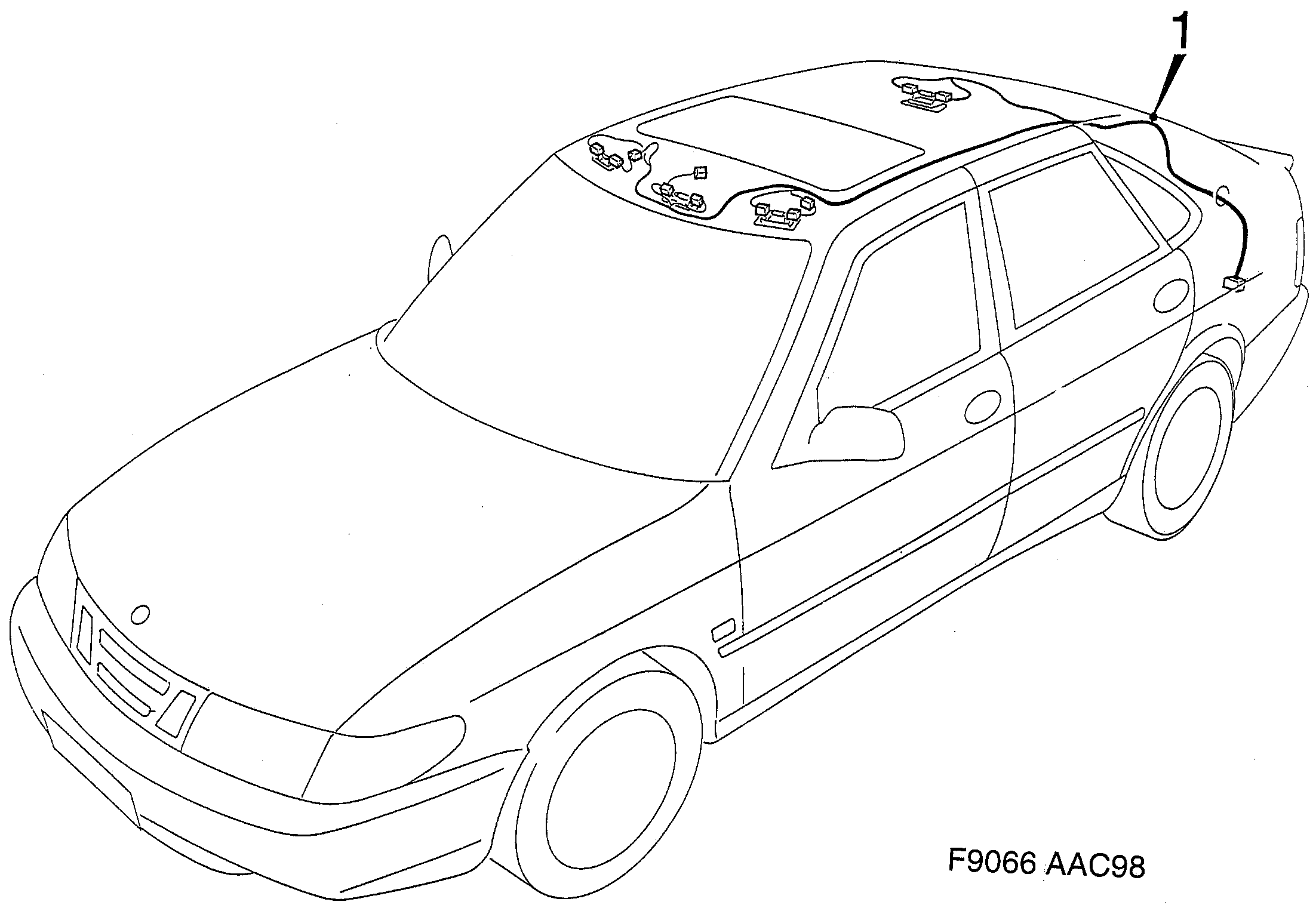 Saab 9-3 (9400) Roof diagram
