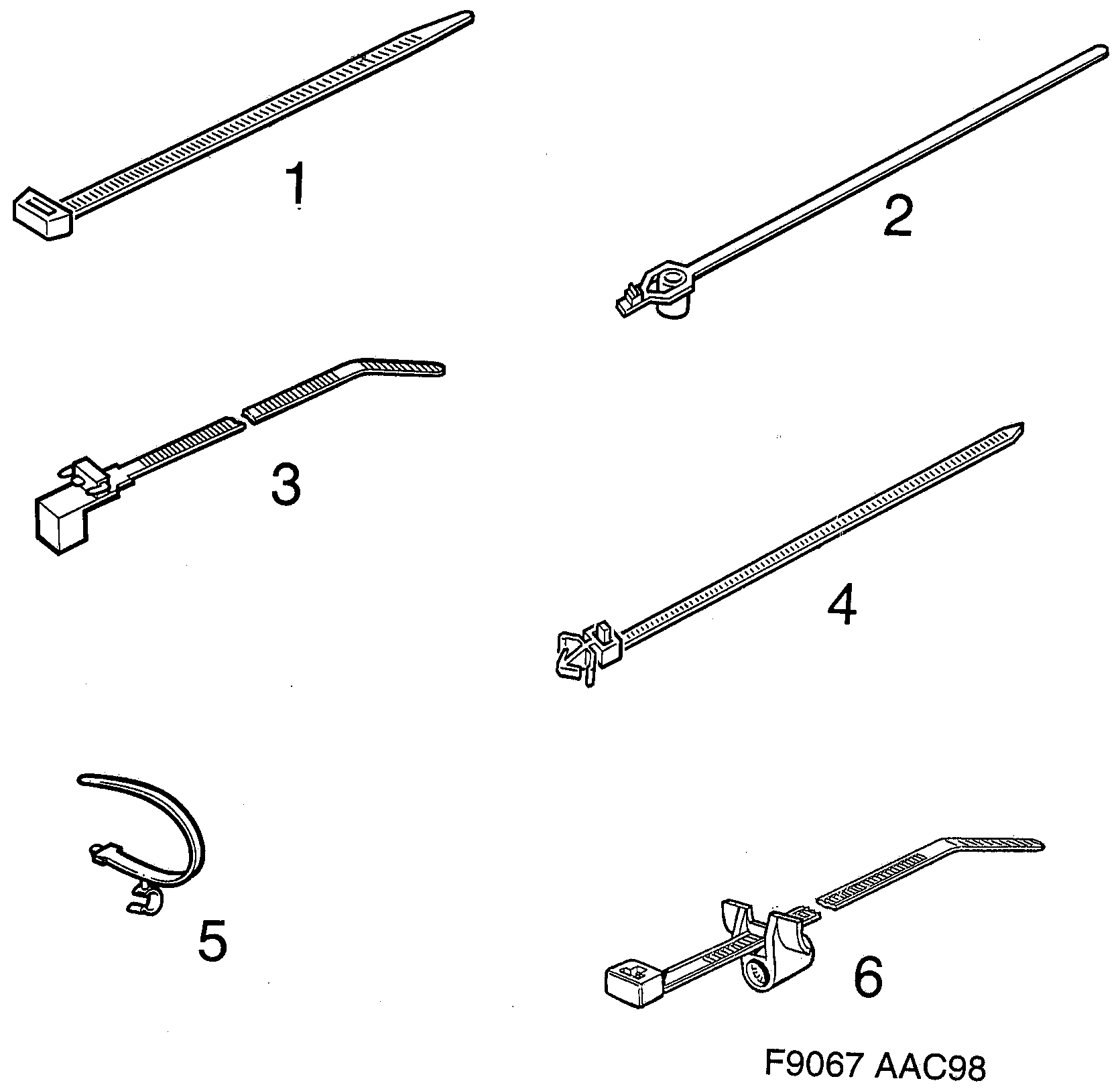 Saab 9-3 (9400) Tie strap diagram