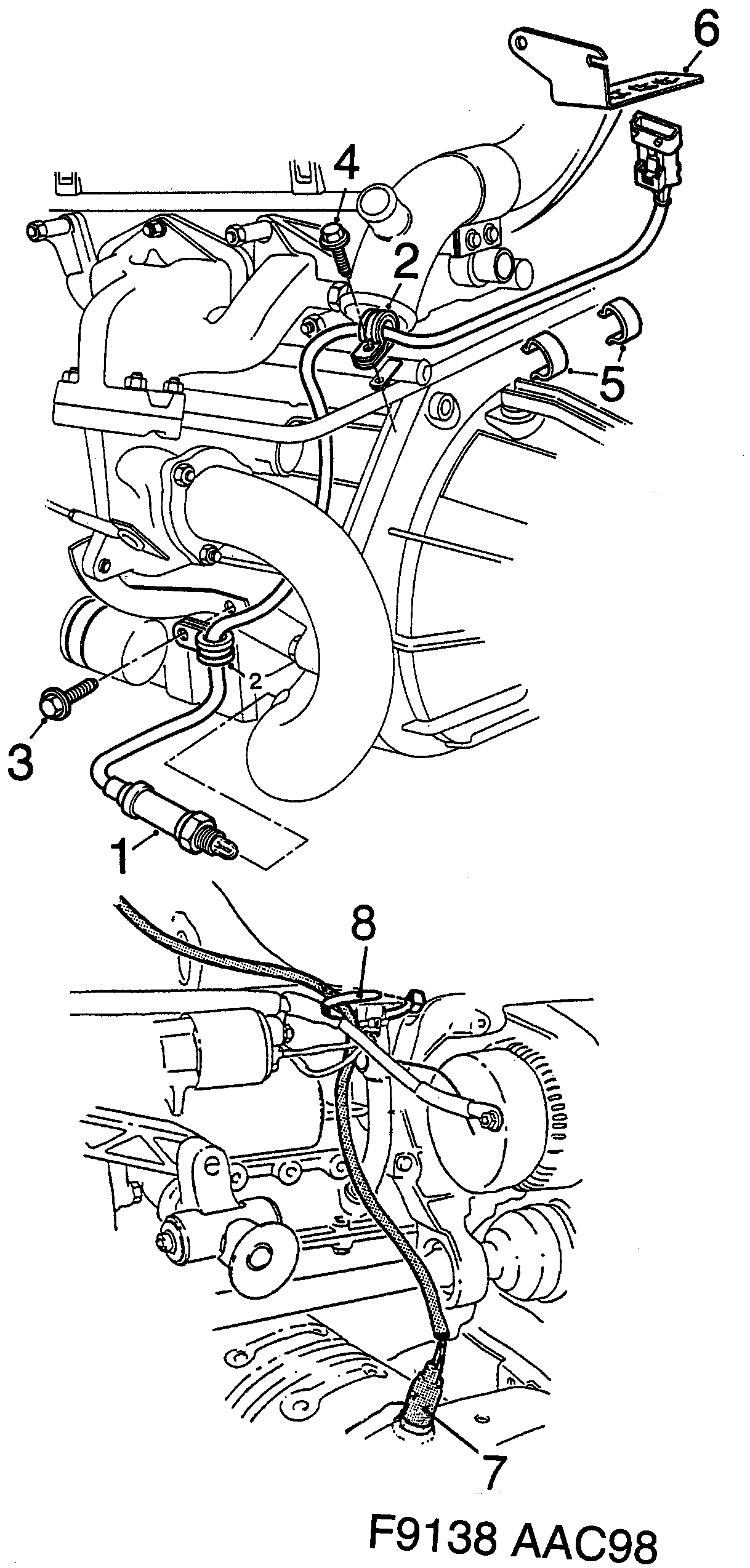 Saab 9-3 (9400) Heated oxygen sensor diagram