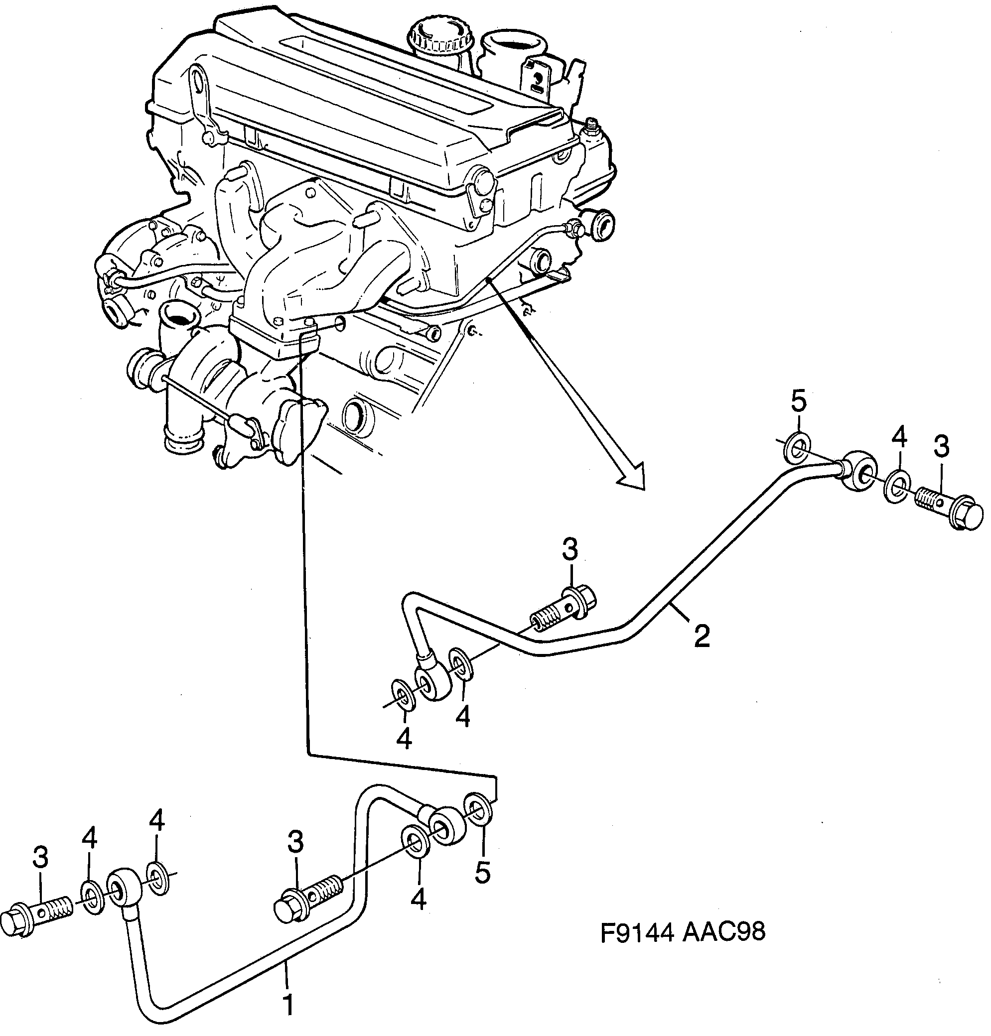 Saab 9-3 (9400) Coolant pipe diagram