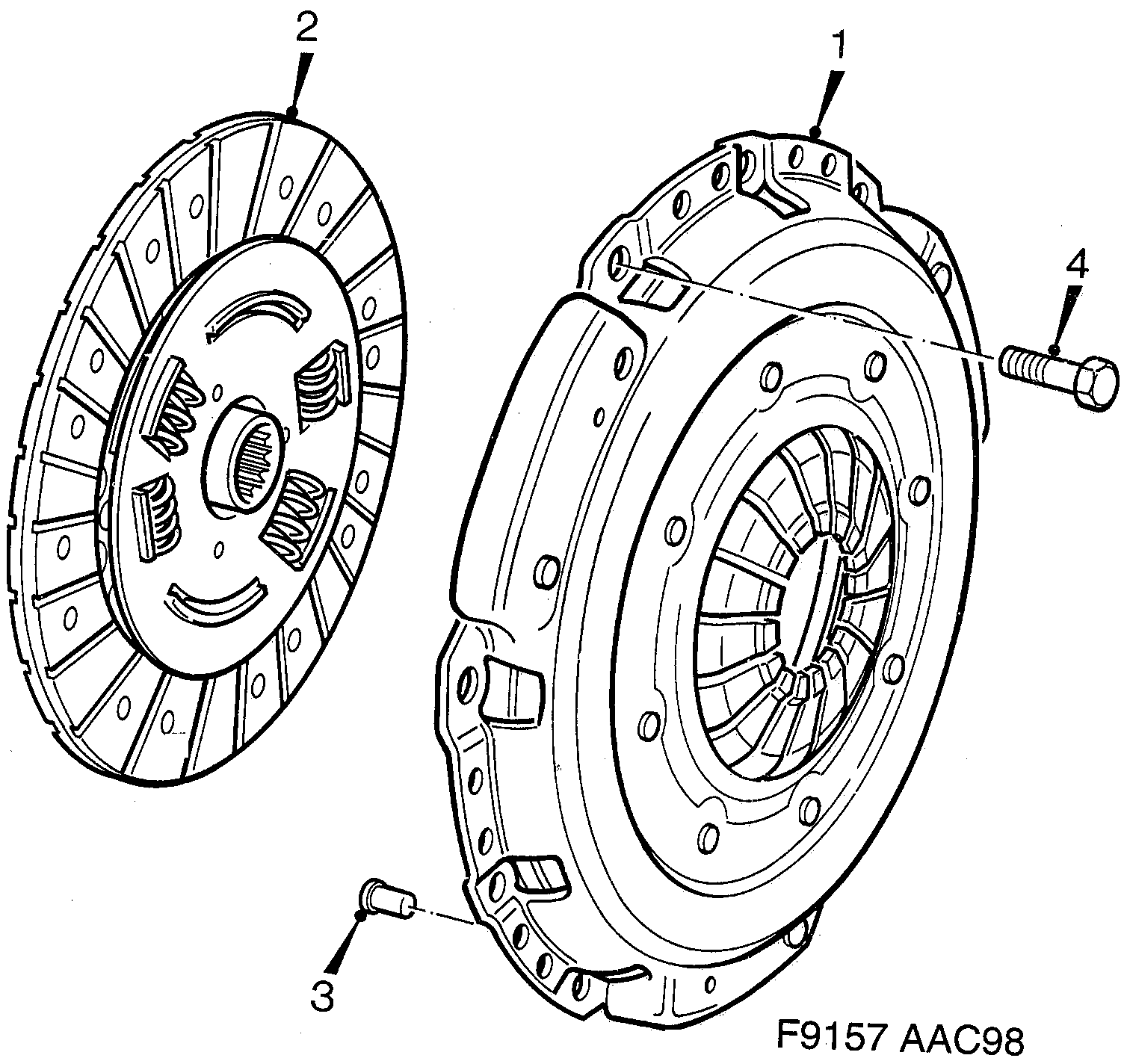 Saab 9-3 (9400) Clutch, clutch disc diagram