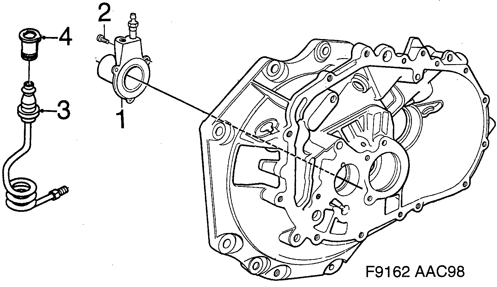 Saab 9-3 (9400) Release bearing Slave cylinder diagram