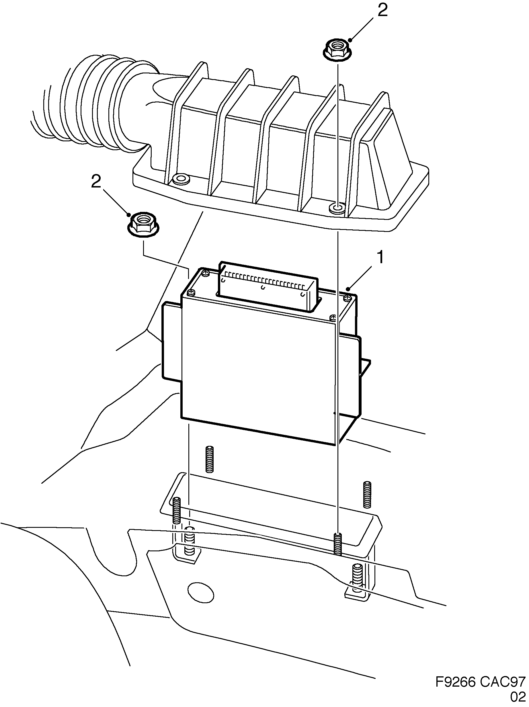 Saab 9-5 (9600) Engine control module TRIONIC diagram