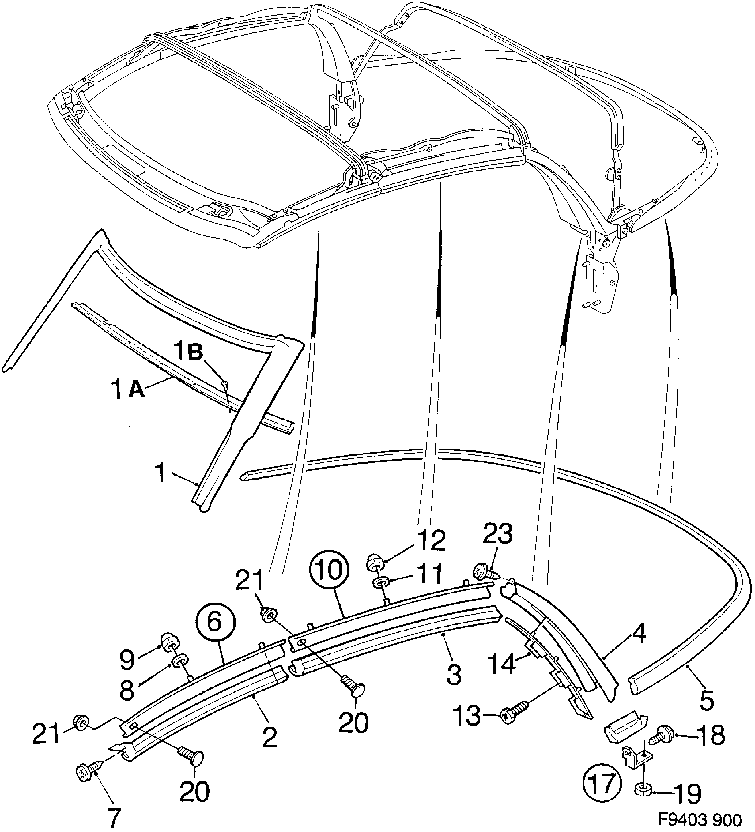 Saab 900 Other sealings, Part 1 diagram