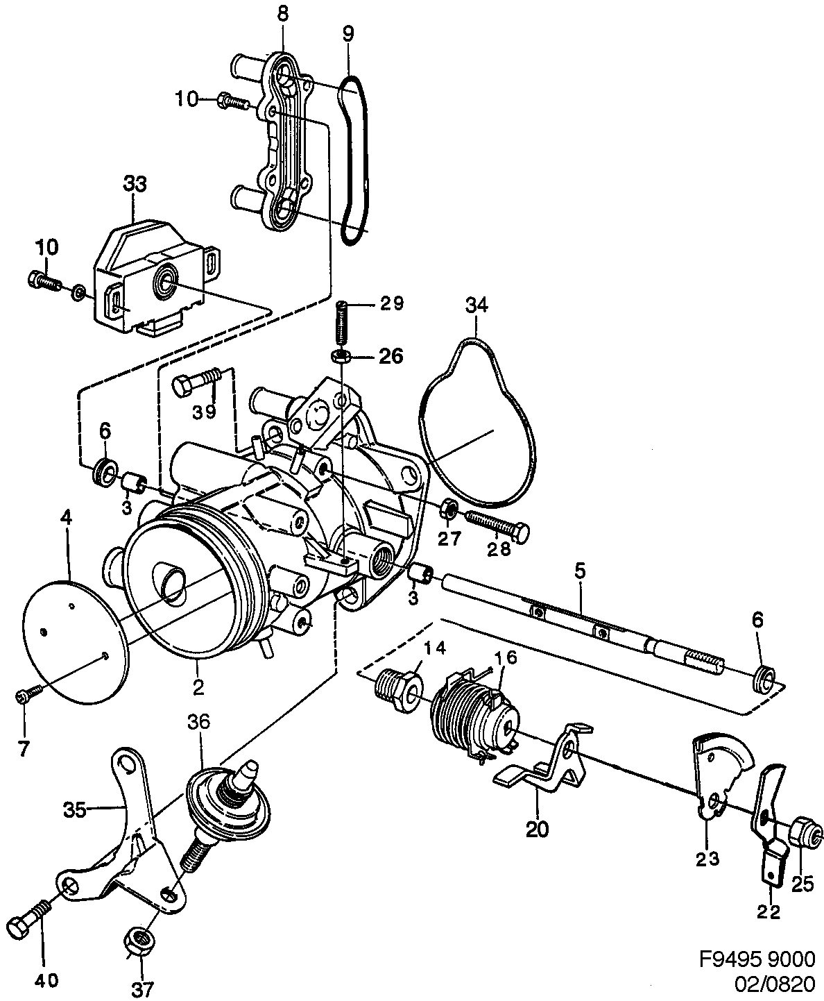 Saab 9000 Throttle housing diagram