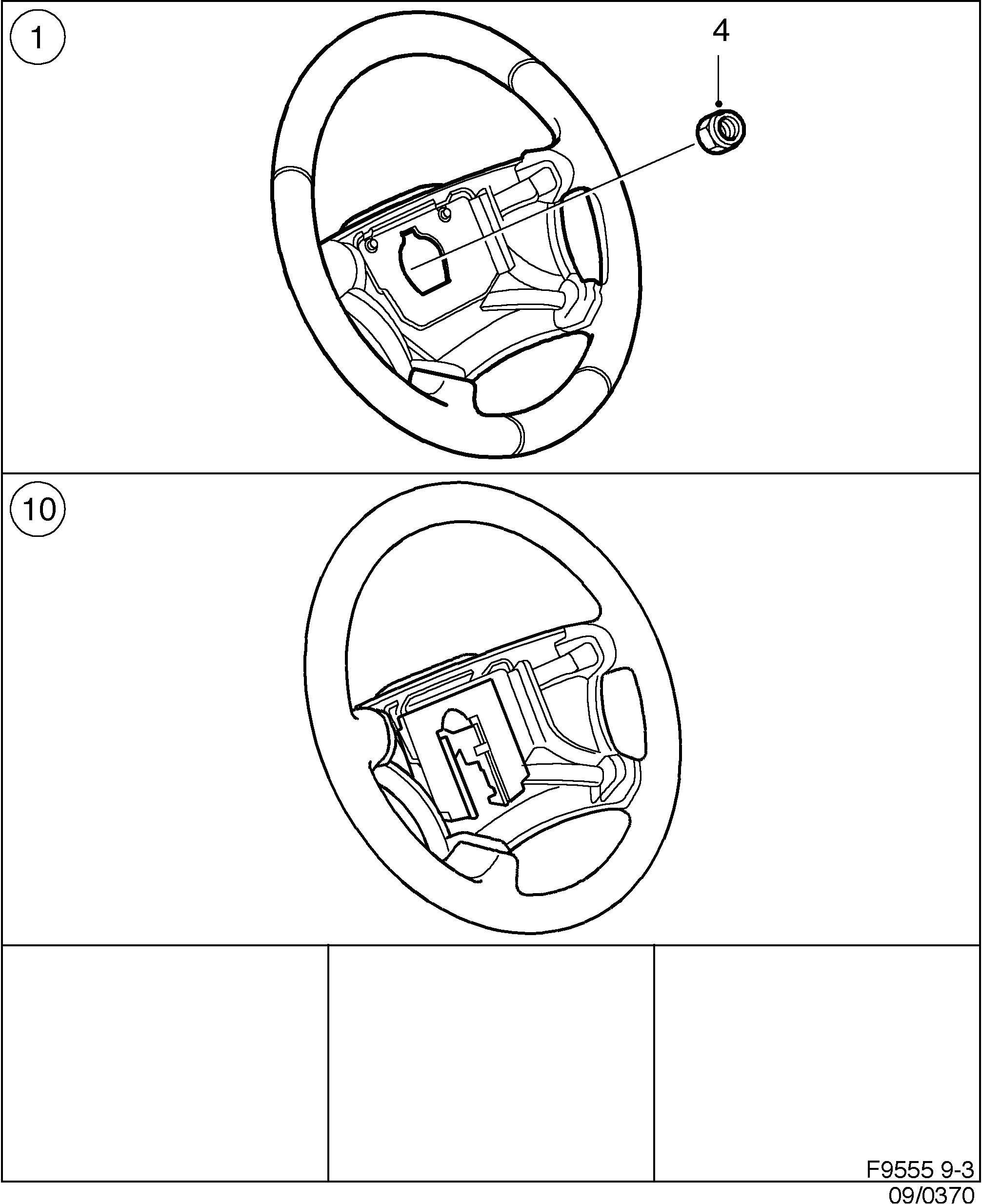 Saab 9-3 (9400) Steering wheel diagram