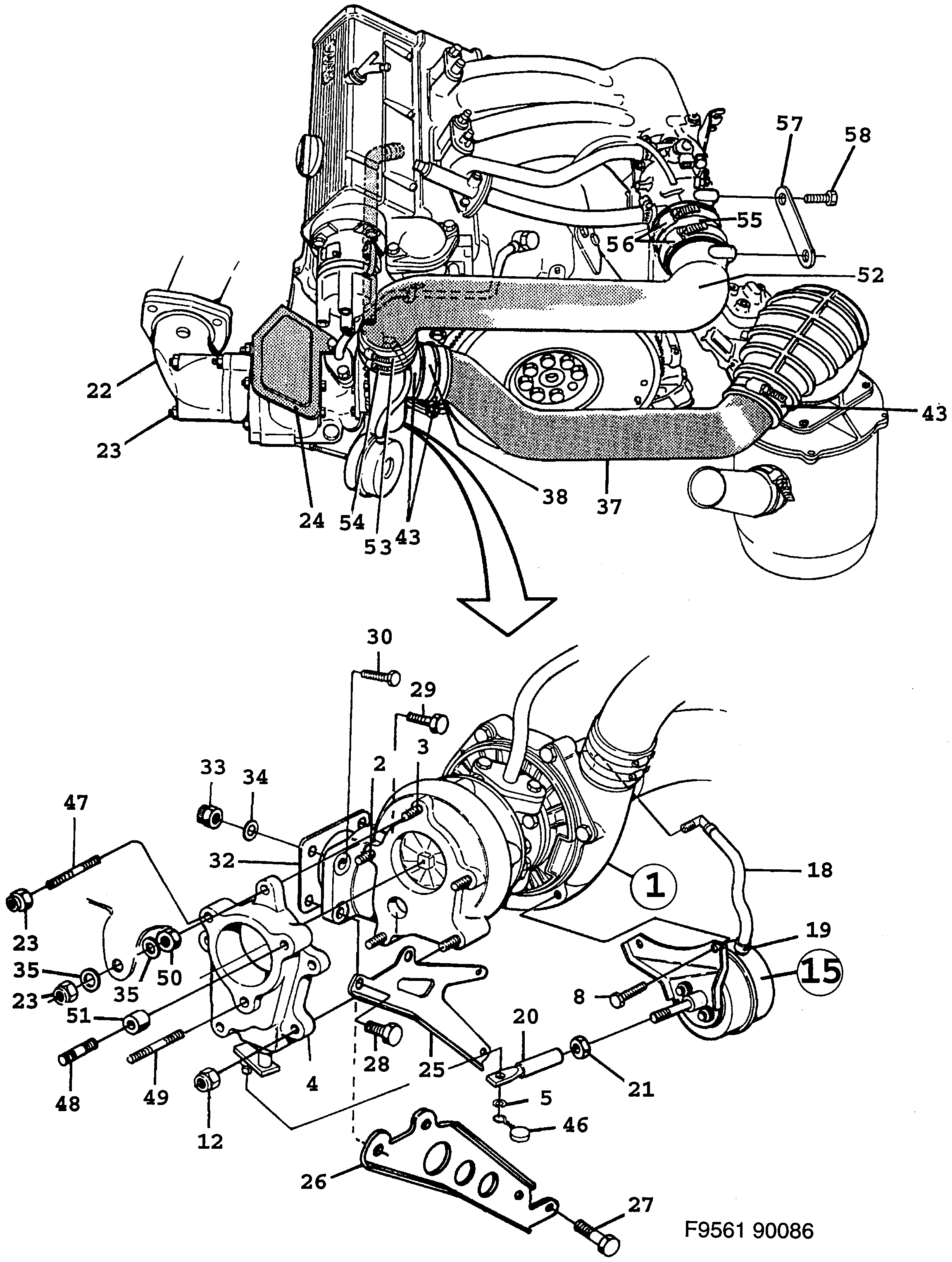 Saab 900 Turbocharger diagram