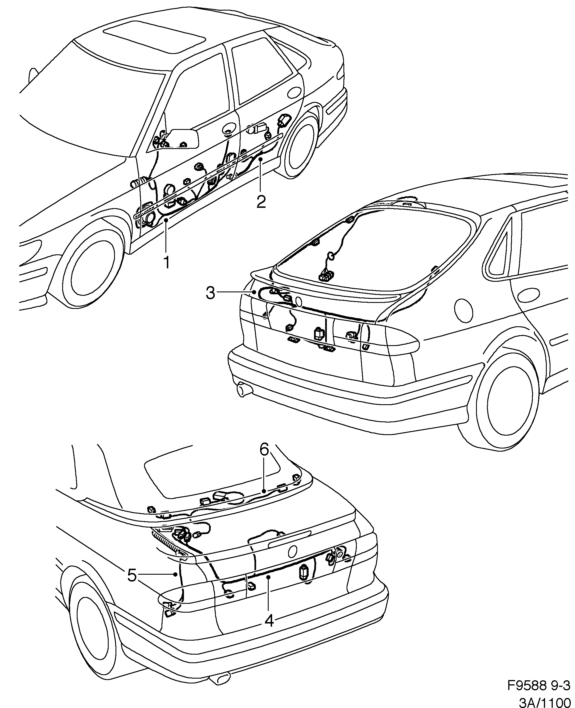 Saab 9-3 (9400) Doors diagram