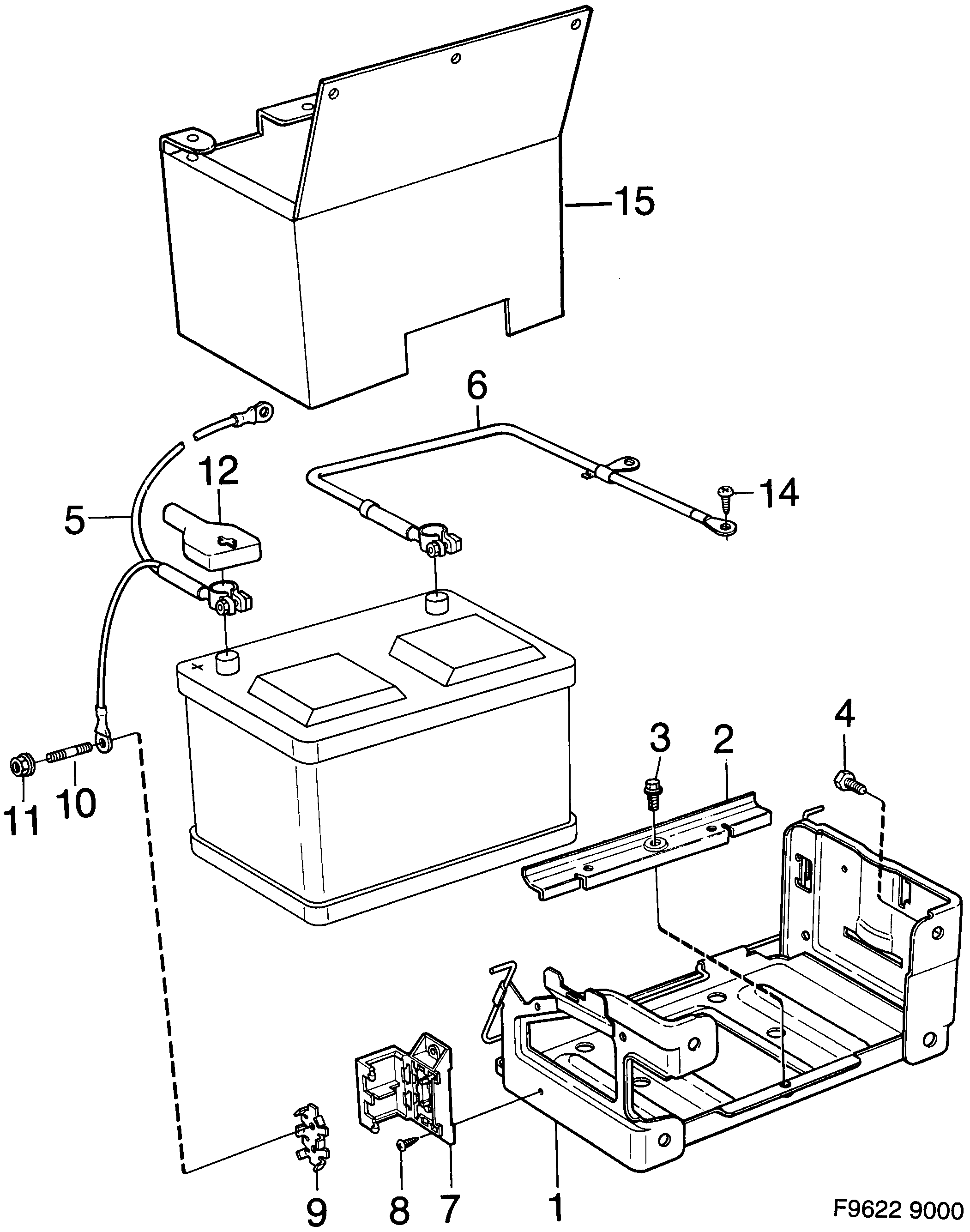 Saab 9000 Battery diagram