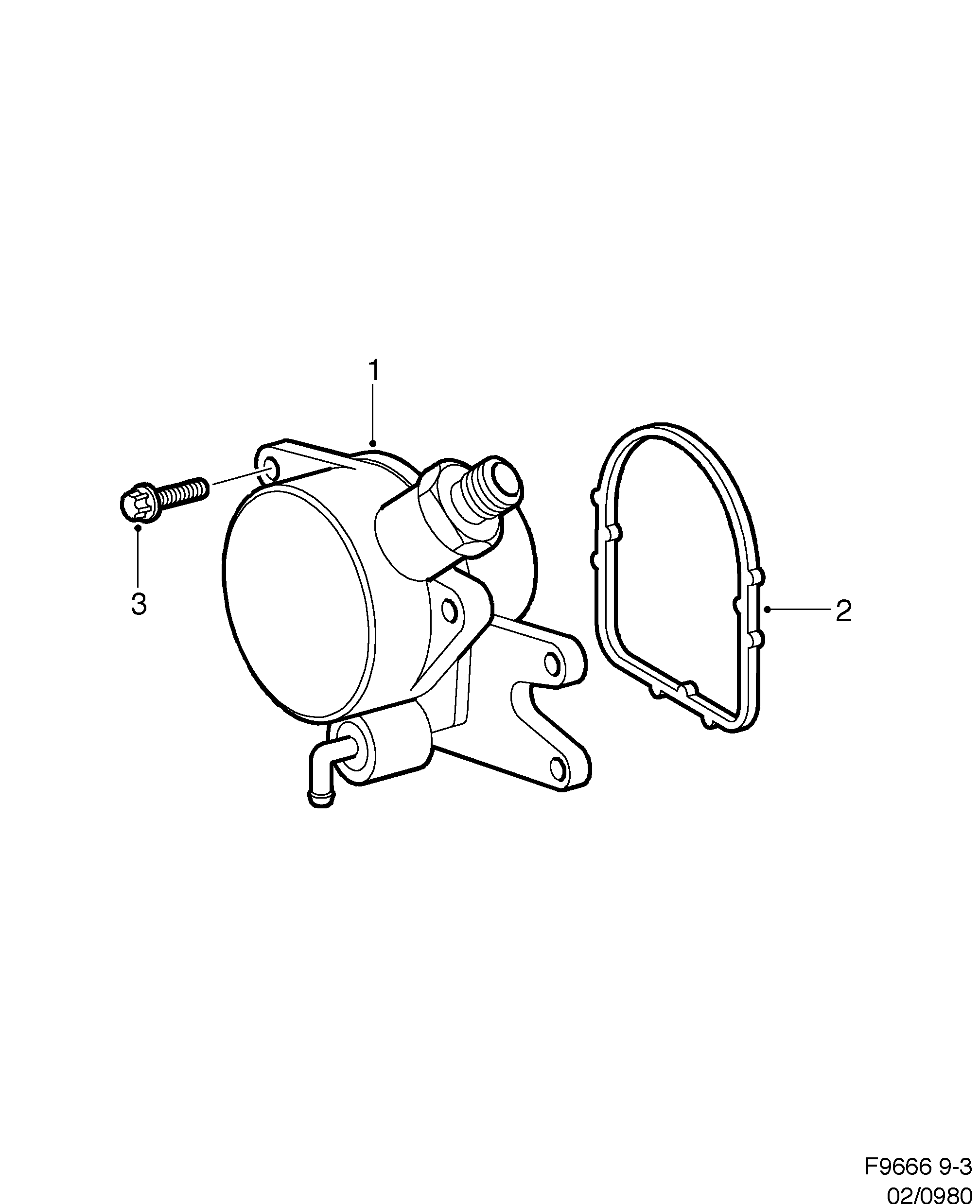 Saab 9-3 (9400) Vacuum pump diagram