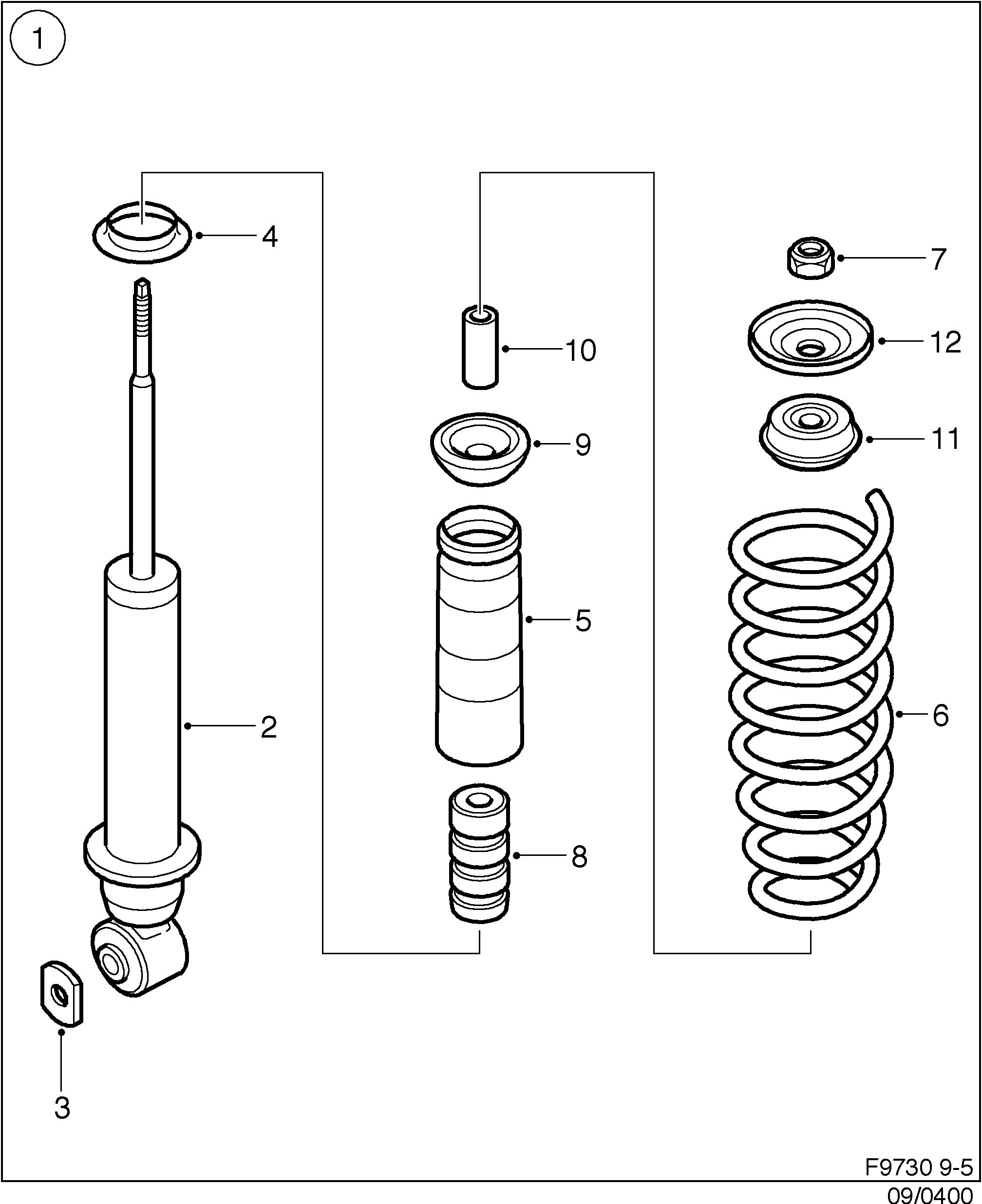 Saab 9-5 (9600) Level control diagram