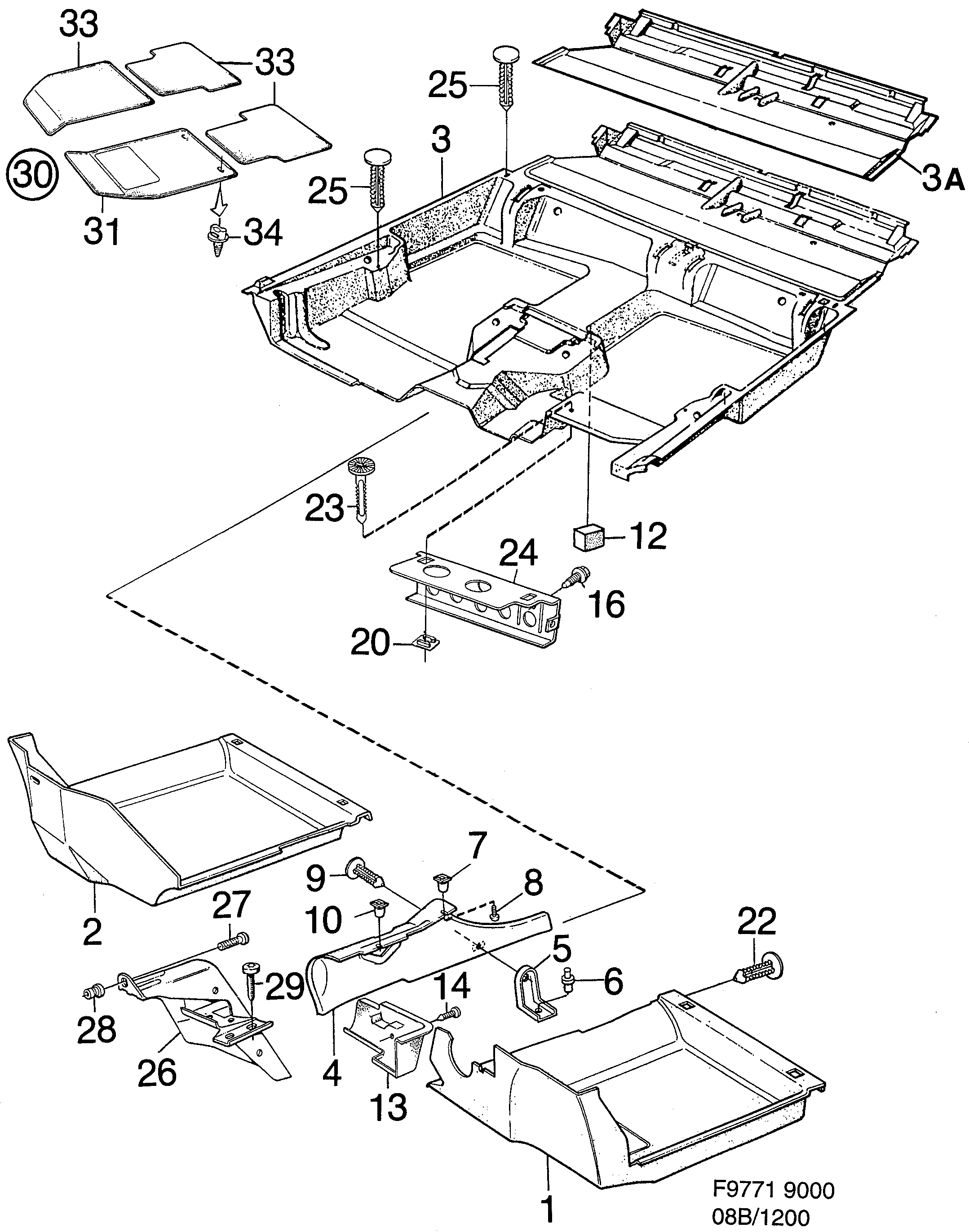 Saab 9000 Carpets diagram