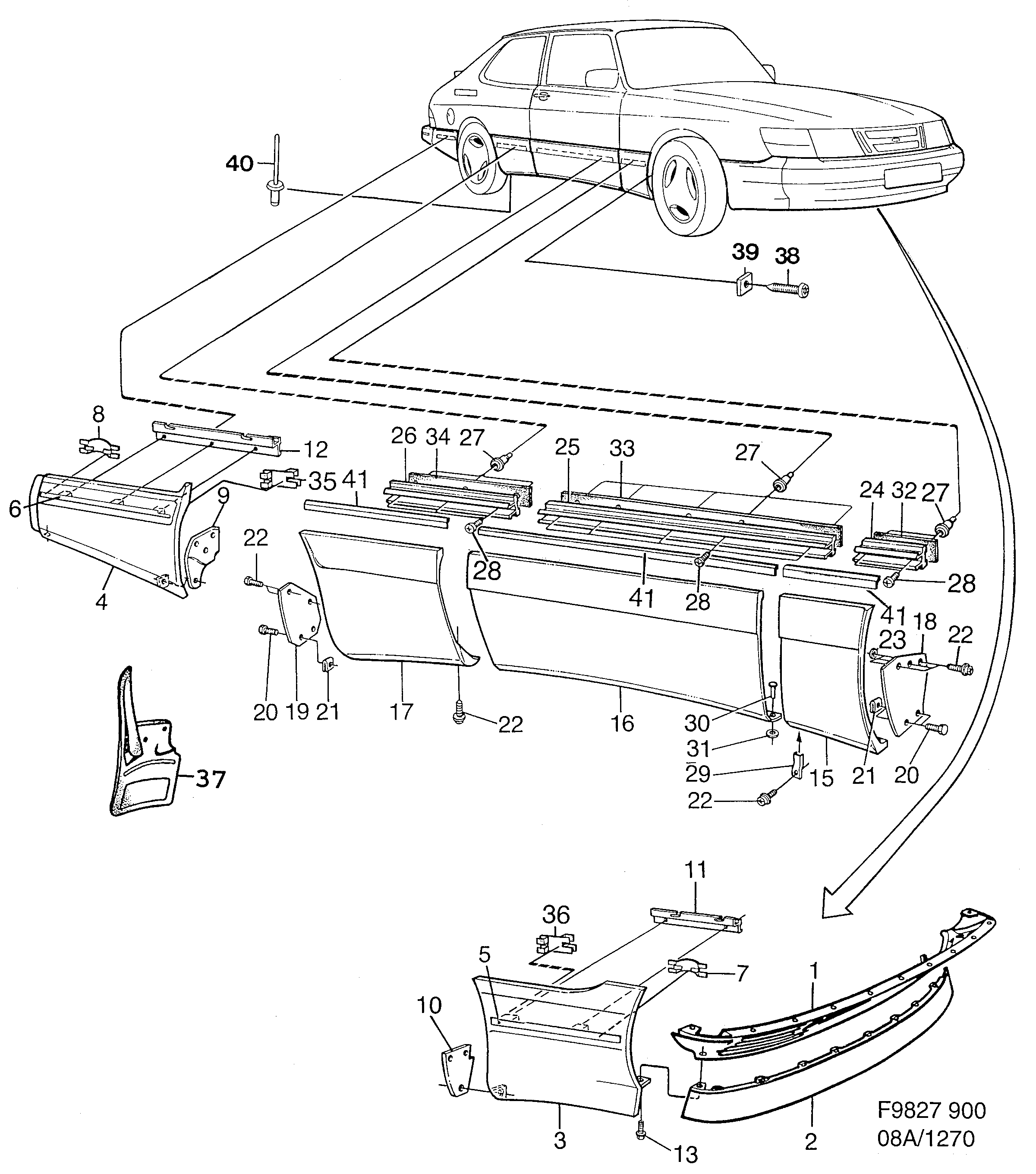 Saab 900 Aero kit ''SPG'' diagram