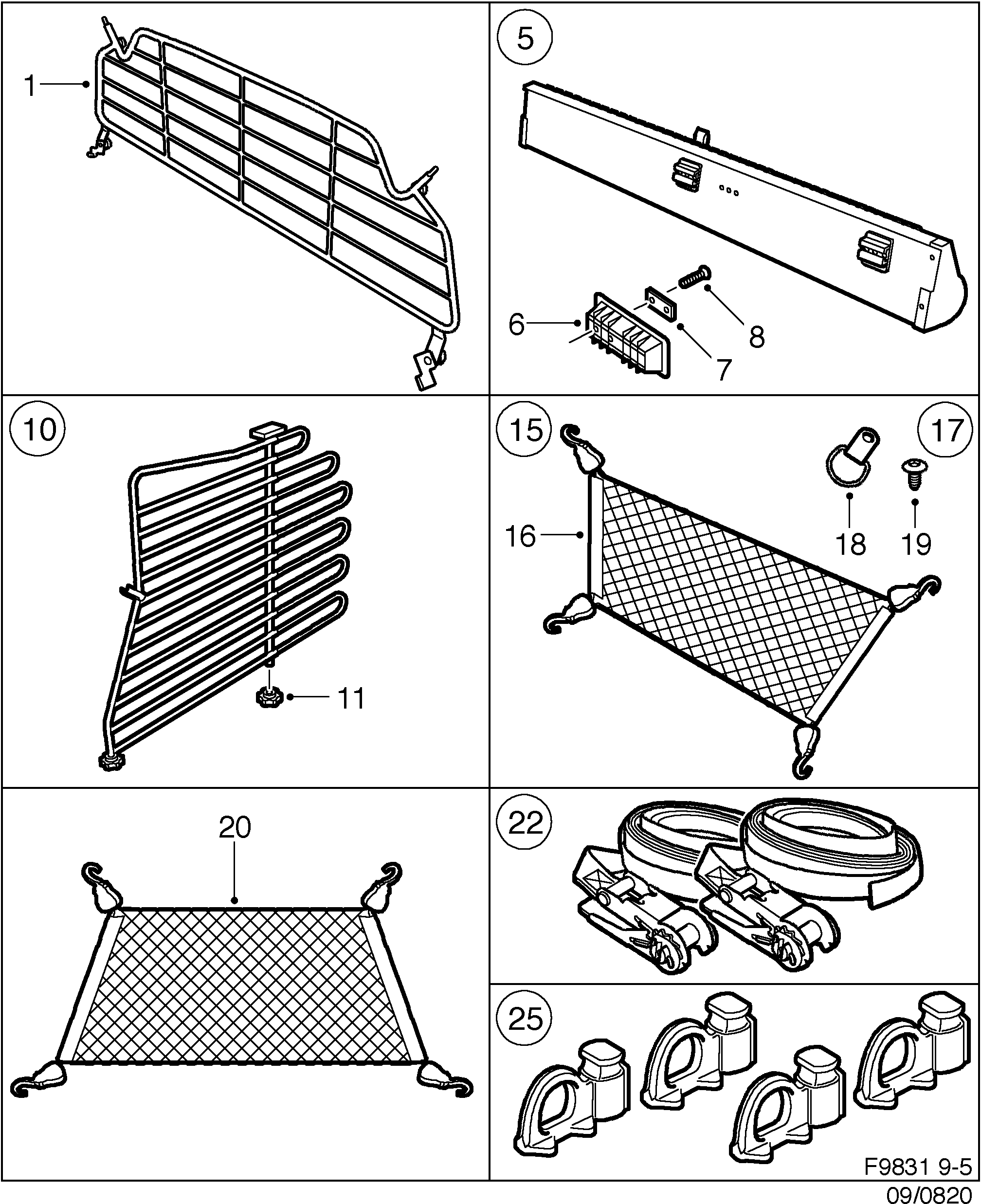 Saab 9-5 (9600) Trunk diagram