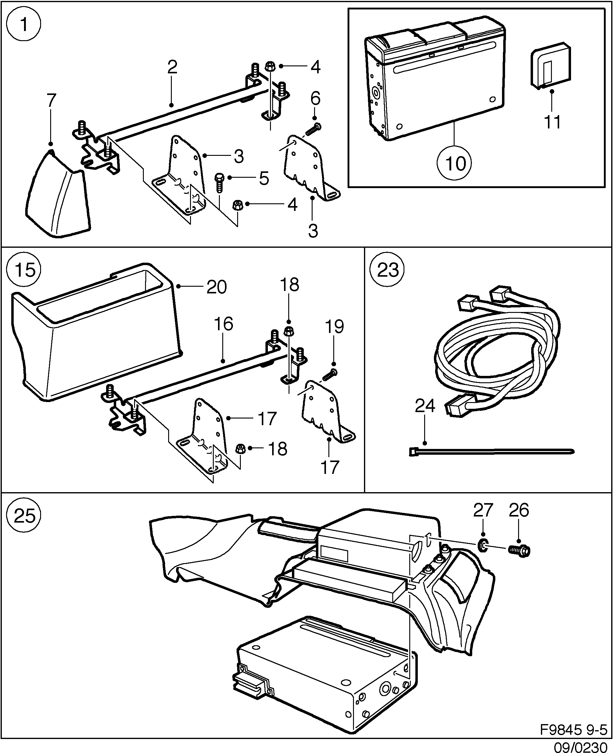 Saab 9-5 (9600) CD-player diagram