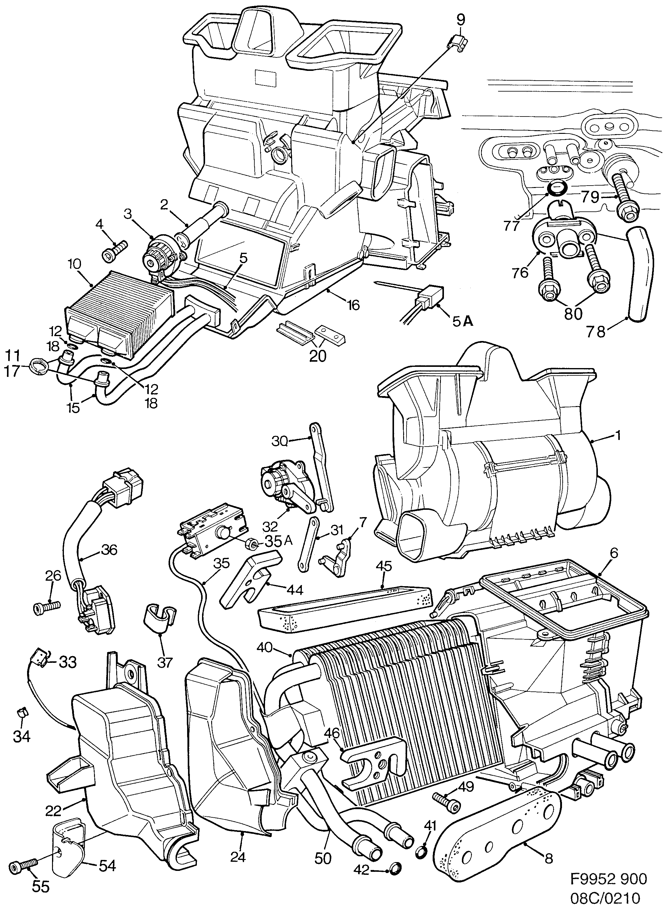 Saab 900 Climate unit diagram