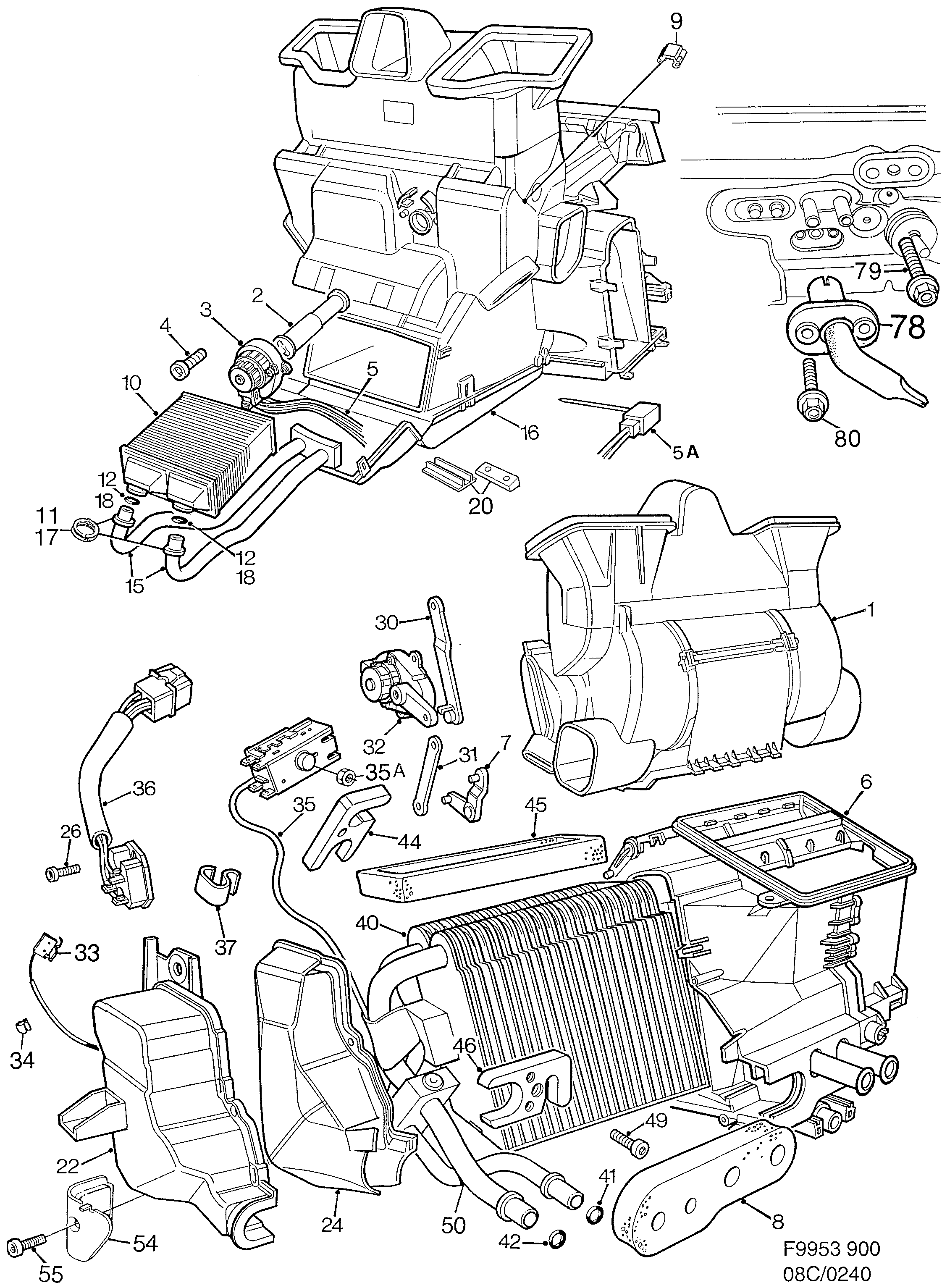 Saab 900 Climate unit diagram