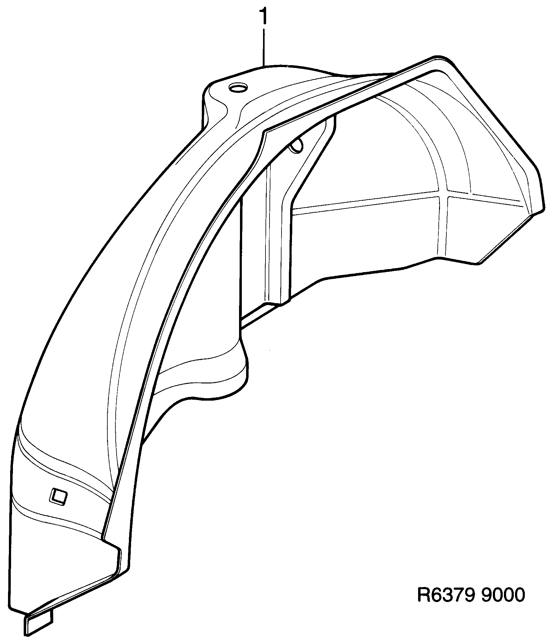 Saab 9000 Wheel housing, rear diagram