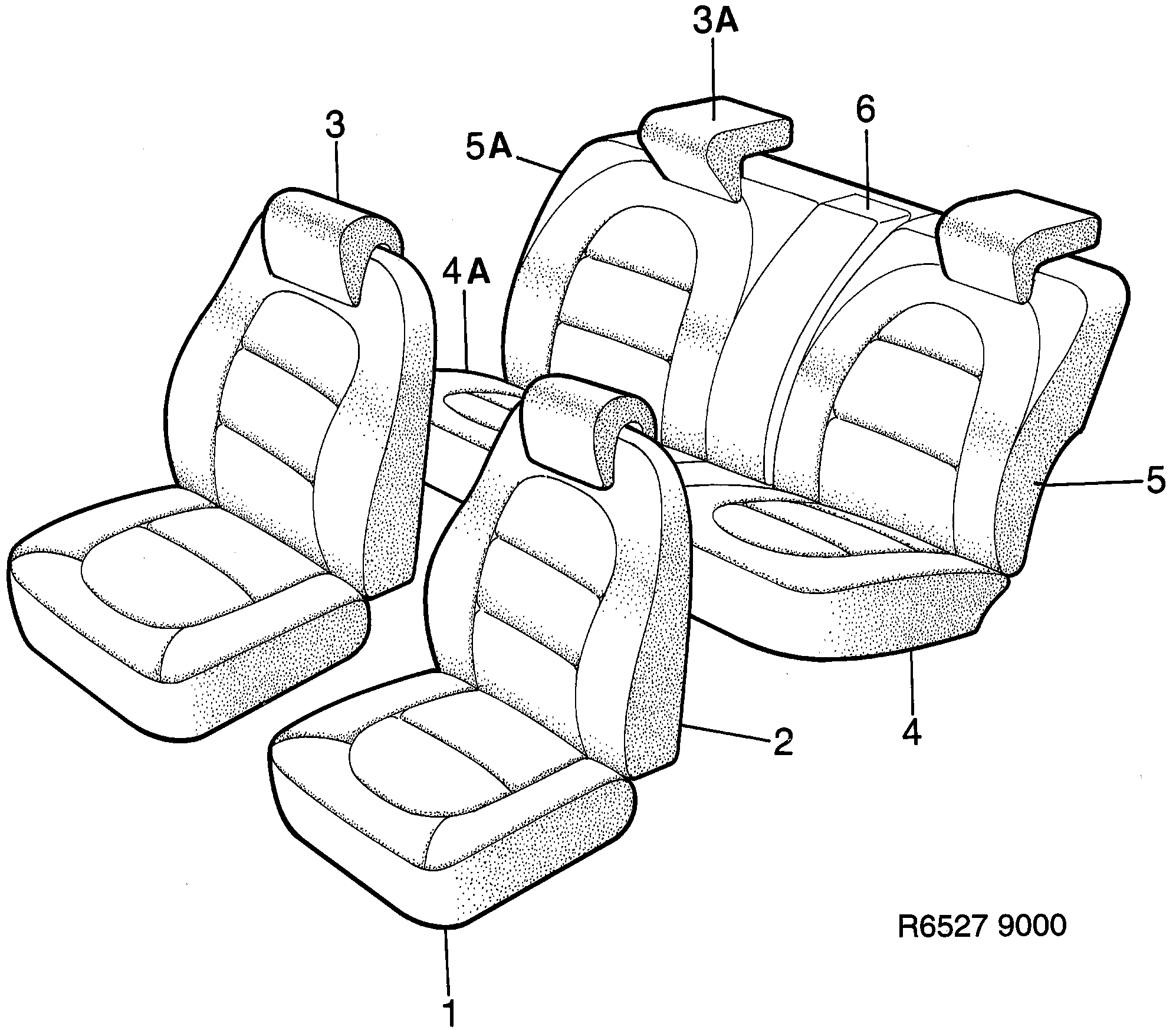 Saab 9000 Covers Contour design diagram