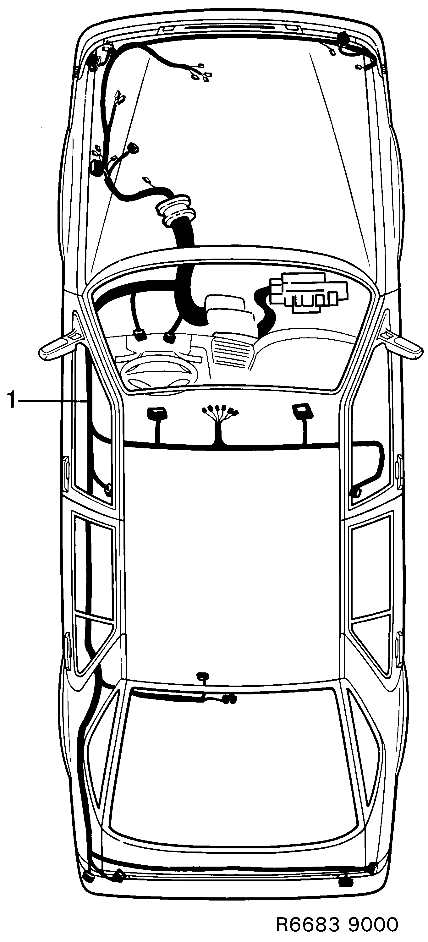 Saab 9000 Main- and engine comp. diagram