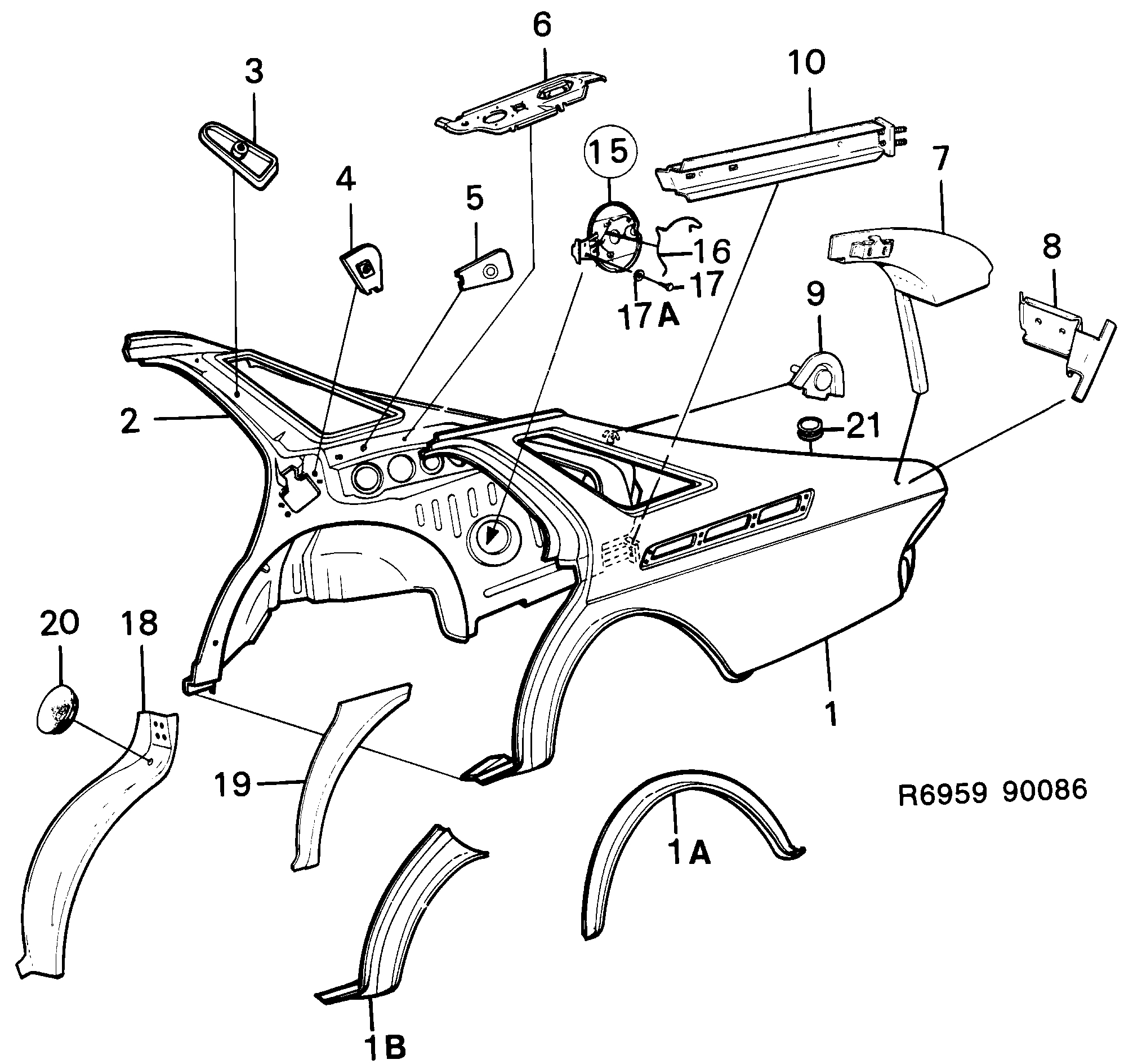 Saab 900 Valance diagram