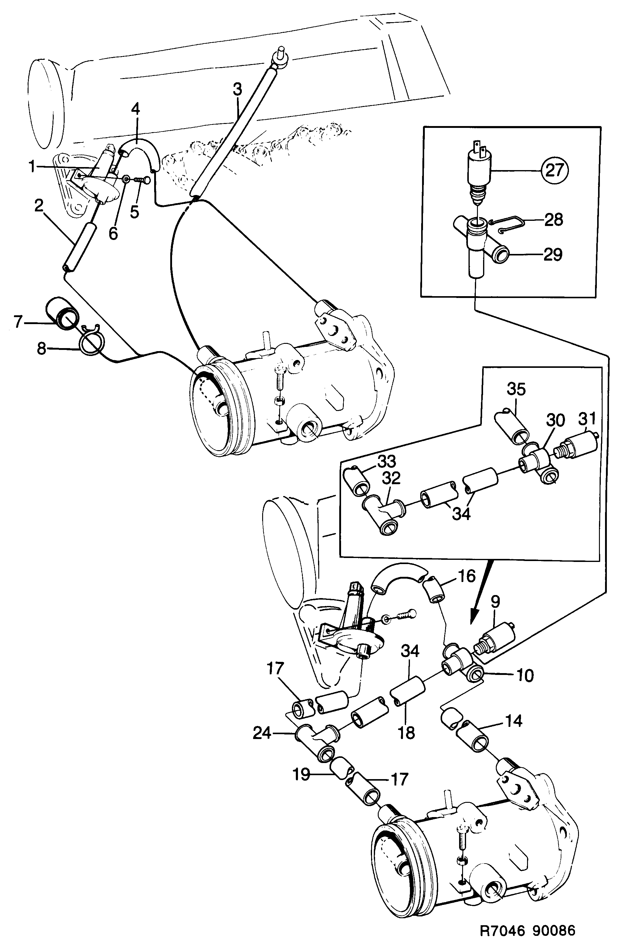 Saab 900 Auxiliary air regulator diagram