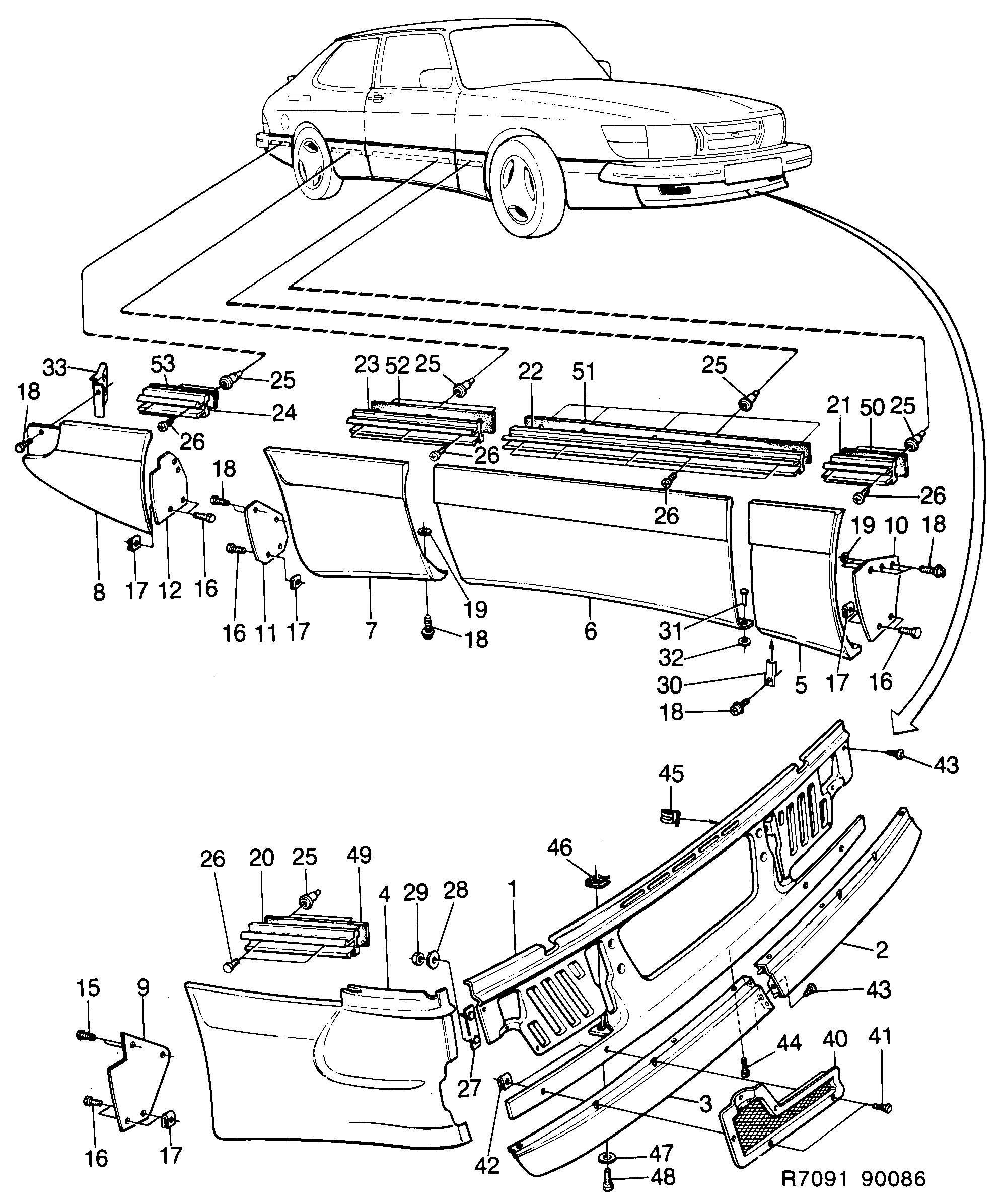 Saab 900 Aero kit ''SPG'' diagram