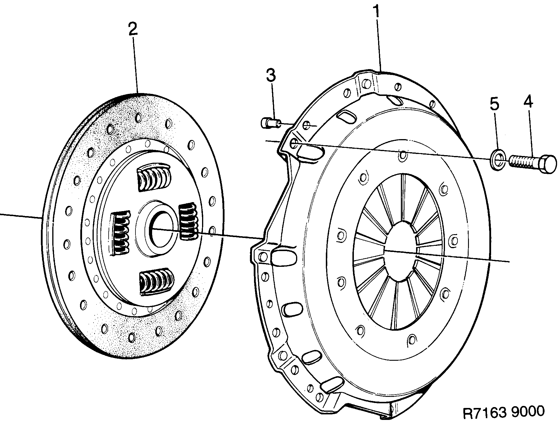 Saab 9000 Clutch, clutch disc diagram