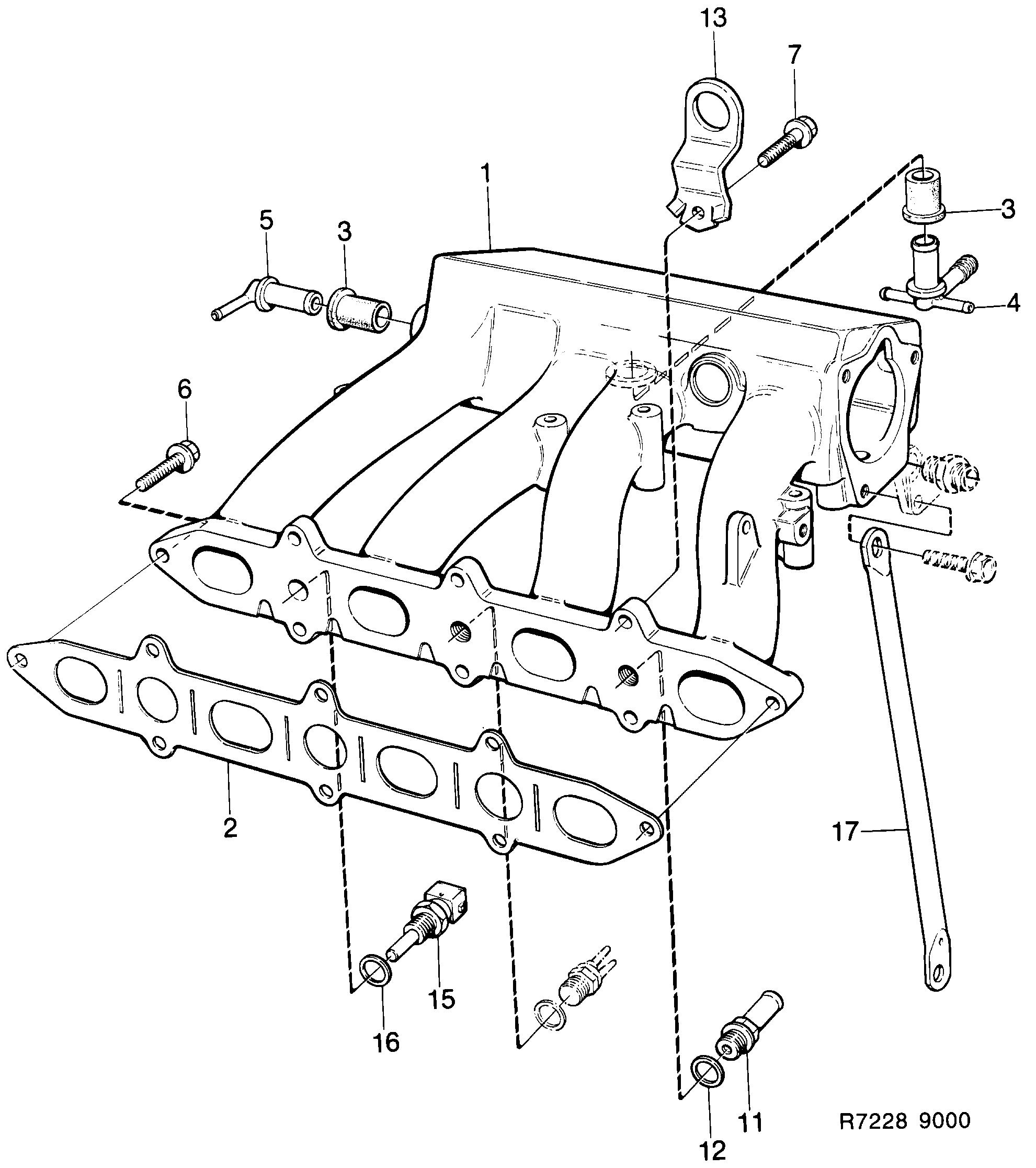 Saab 9000 Inlet manifold diagram