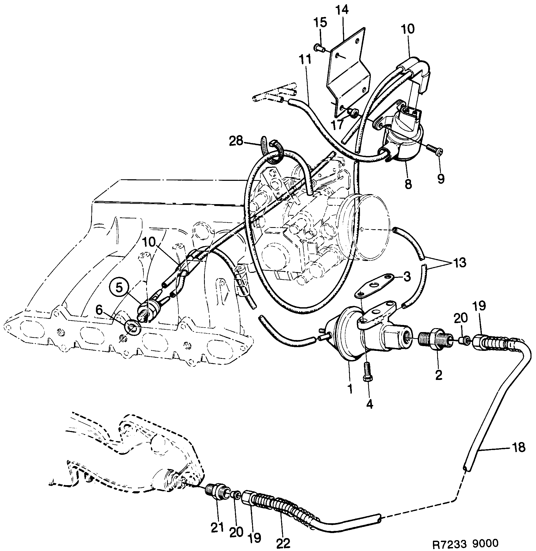 Saab 9000 EGR system -1988 diagram