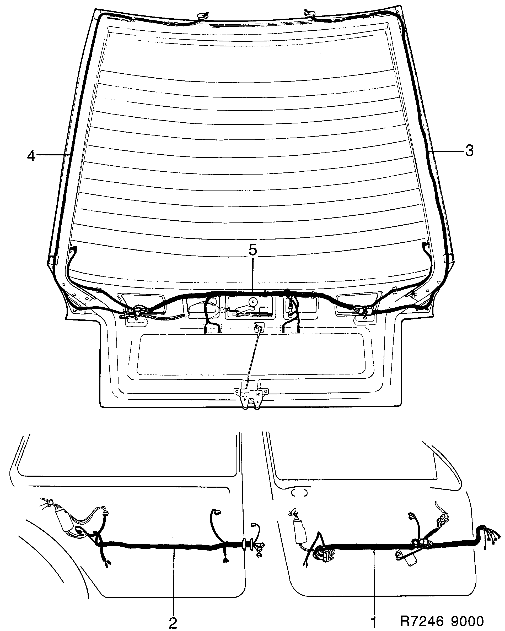 Saab 9000 Doors diagram