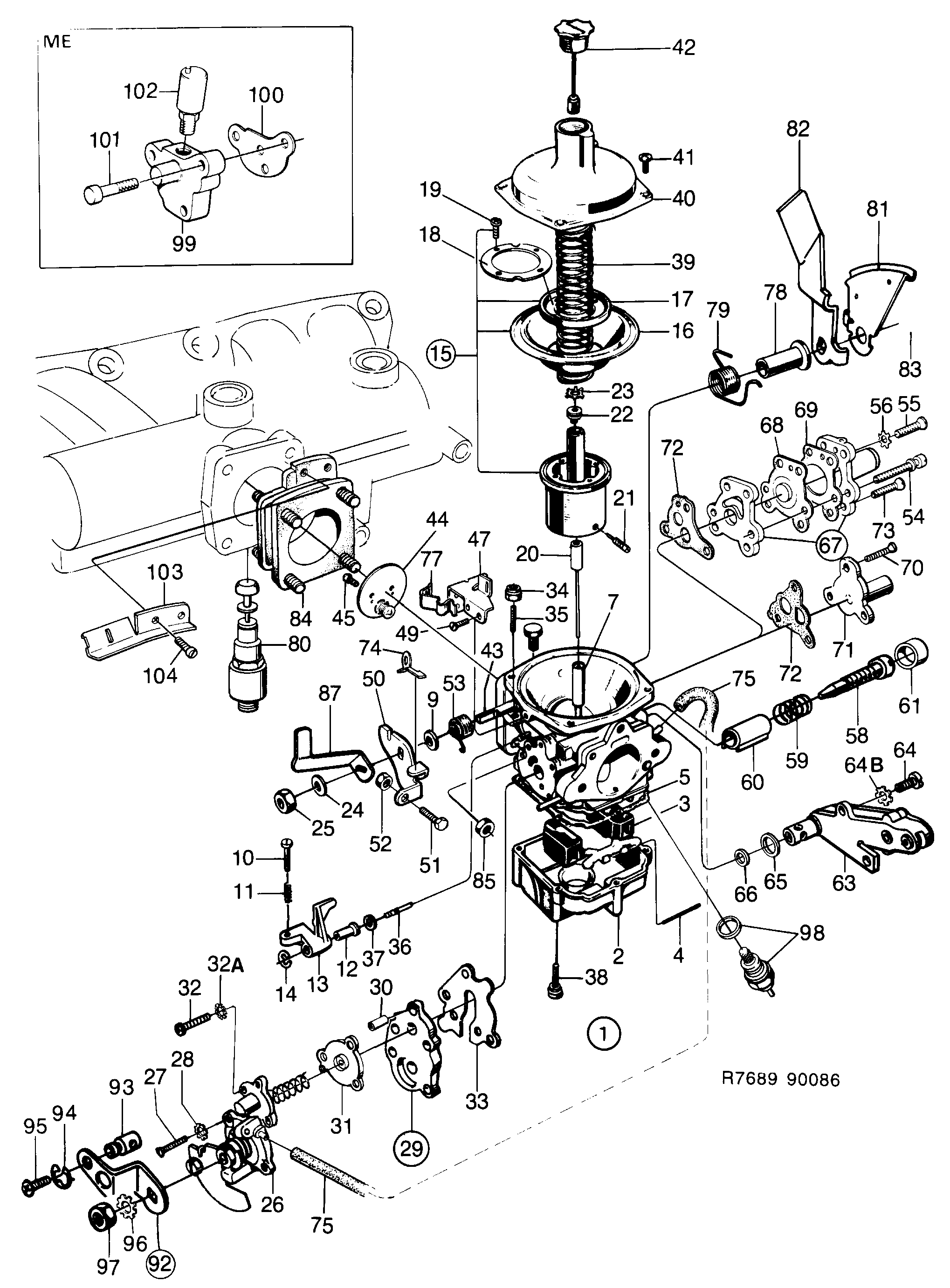Saab 900 Carburetor SOLEX diagram