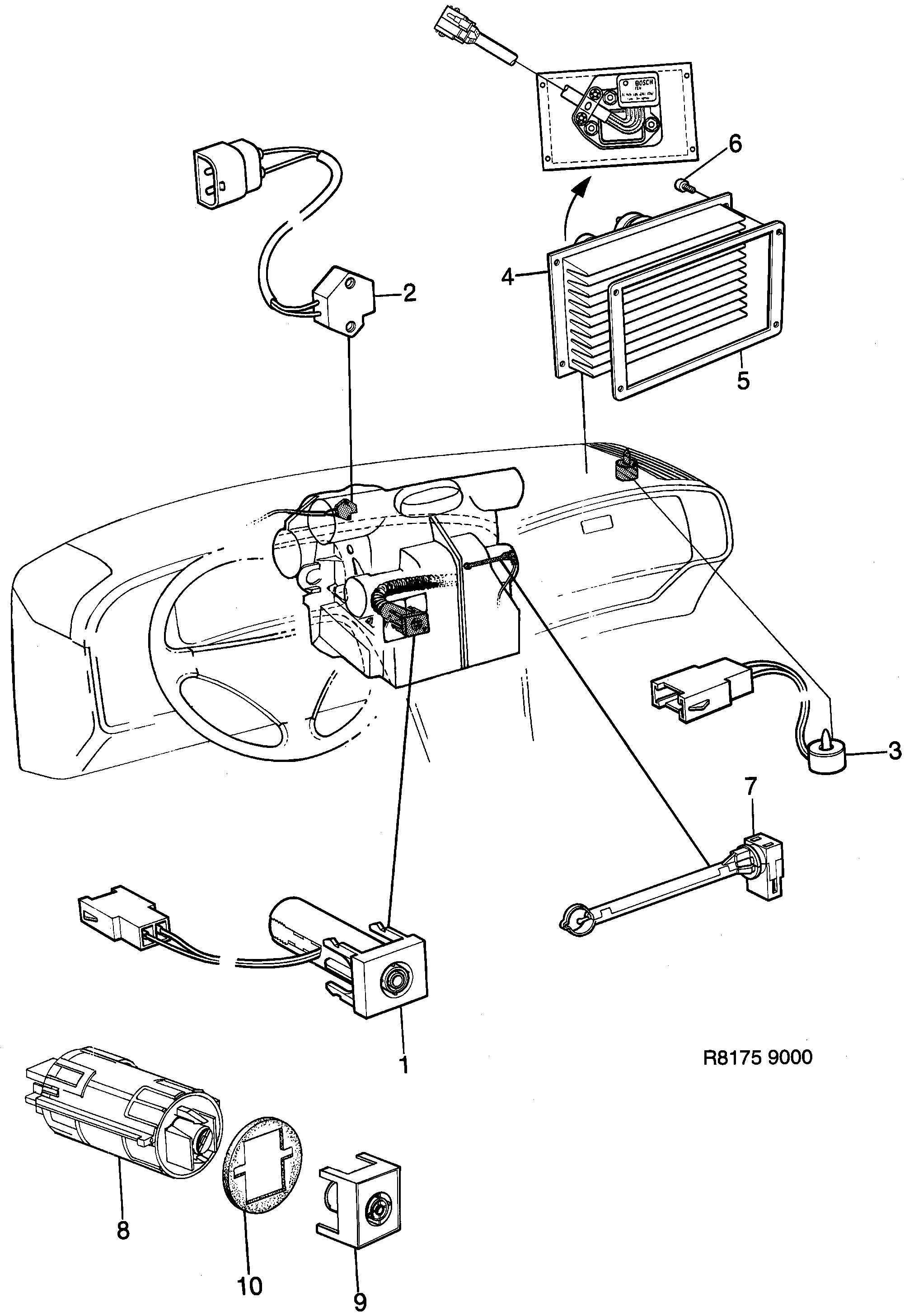 Saab 9000 Sensor ACC diagram