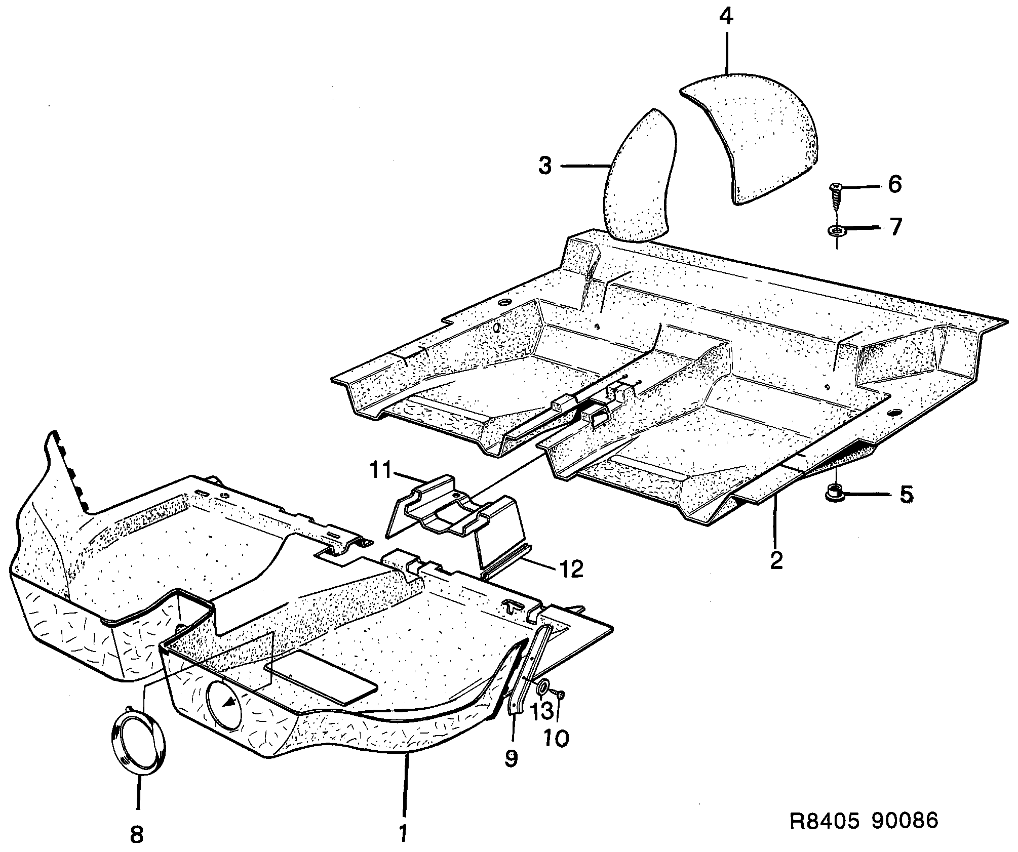 Saab 900 Carpets diagram